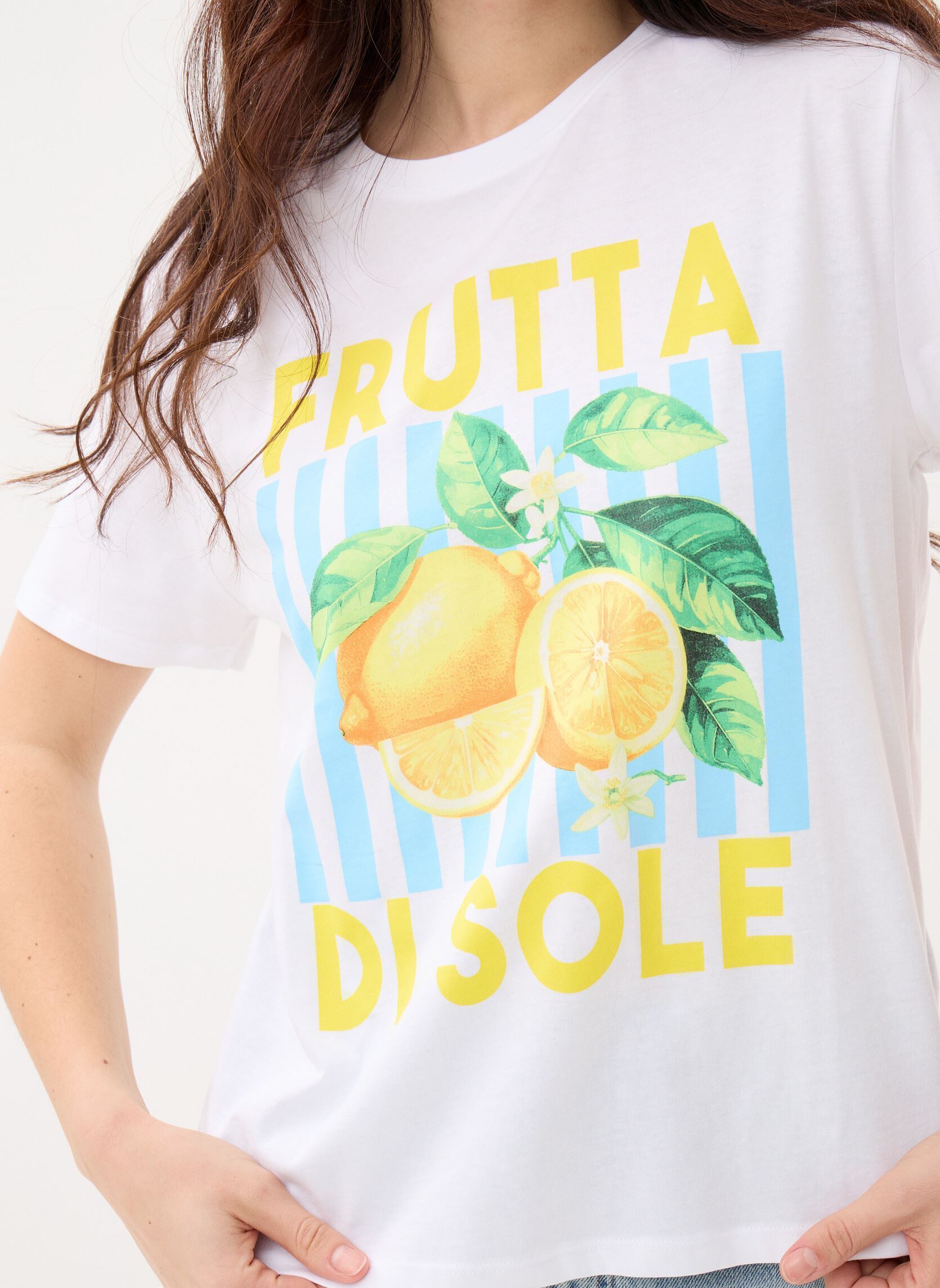 Tee-shirts manches courtes TFOOD femme blanc MADE BY Tee-shirts manches courtes TFOOD femme blanc ART_FRUTTI LEMON_WHITE