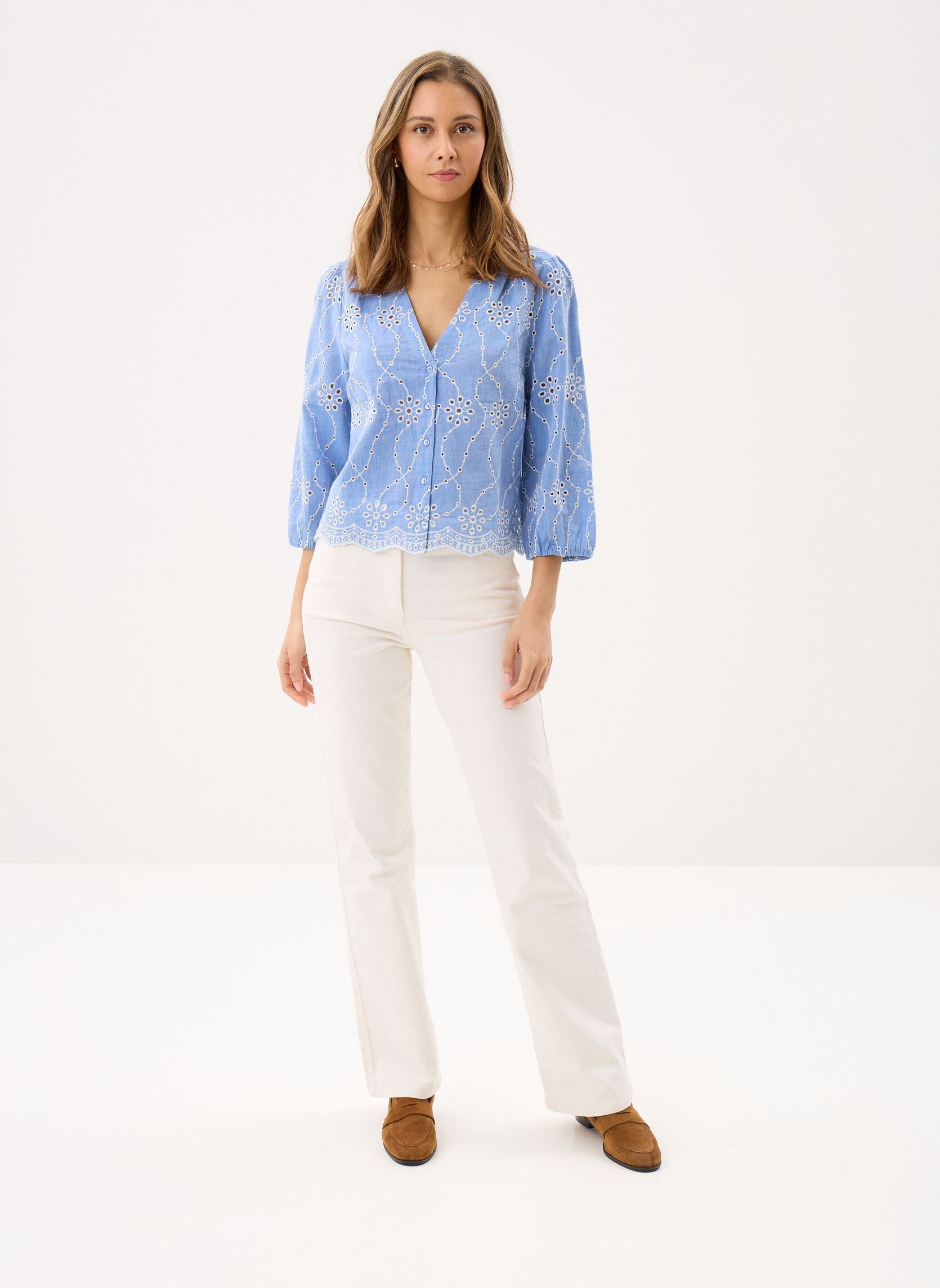 Langarm-Hemden CHEBRODIA damen blau Georgia Rose Langarm-Hemden CHEBRODIA damen blau CHAMBRAY BLUE