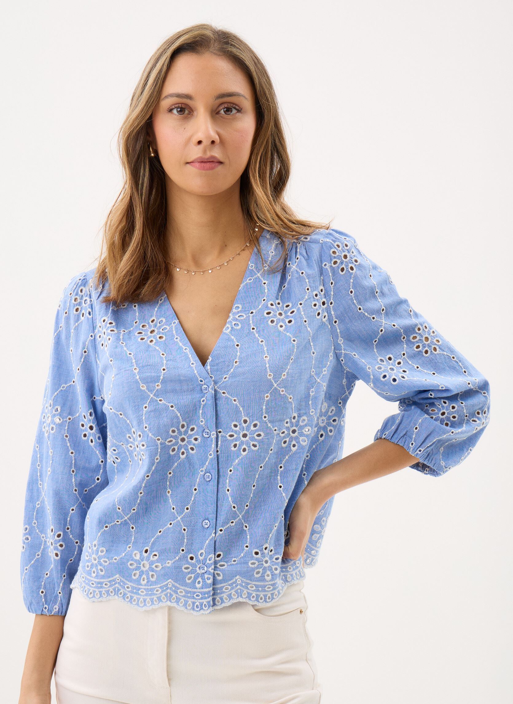 Langarm-Hemden CHEBRODIA damen blau Georgia Rose Langarm-Hemden CHEBRODIA damen blau CHAMBRAY BLUE