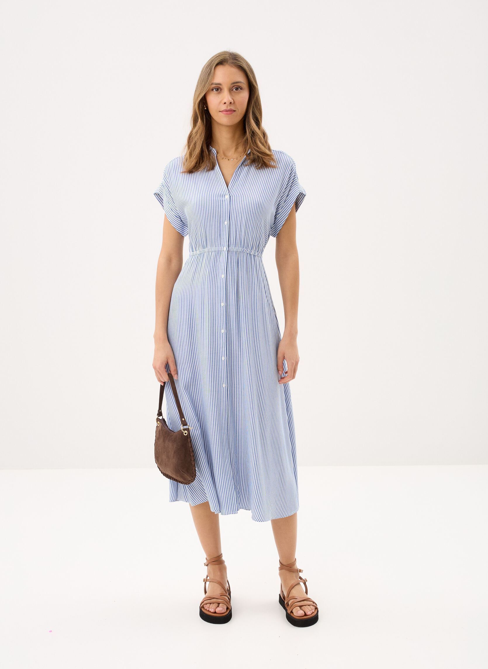 Lange Kleider RAPHAELLE rayé damen blau Georgia Rose Lange Kleider RAPHAELLE rayé damen blau Cloud Dancer