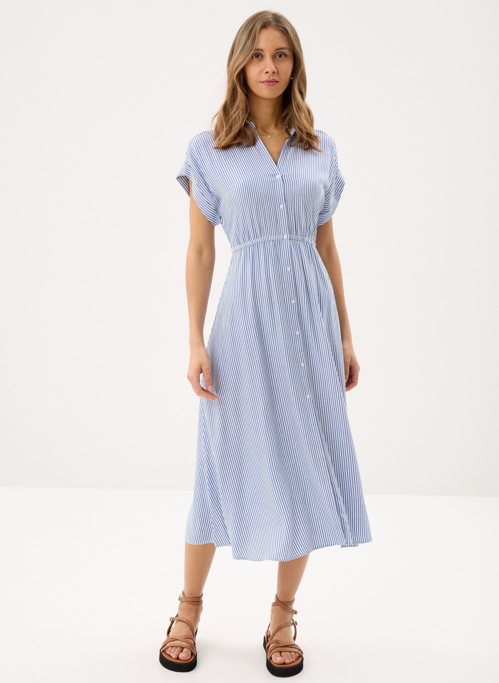Lange Kleider RAPHAELLE rayé damen blau Georgia Rose Lange Kleider RAPHAELLE rayé damen blau Cloud Dancer