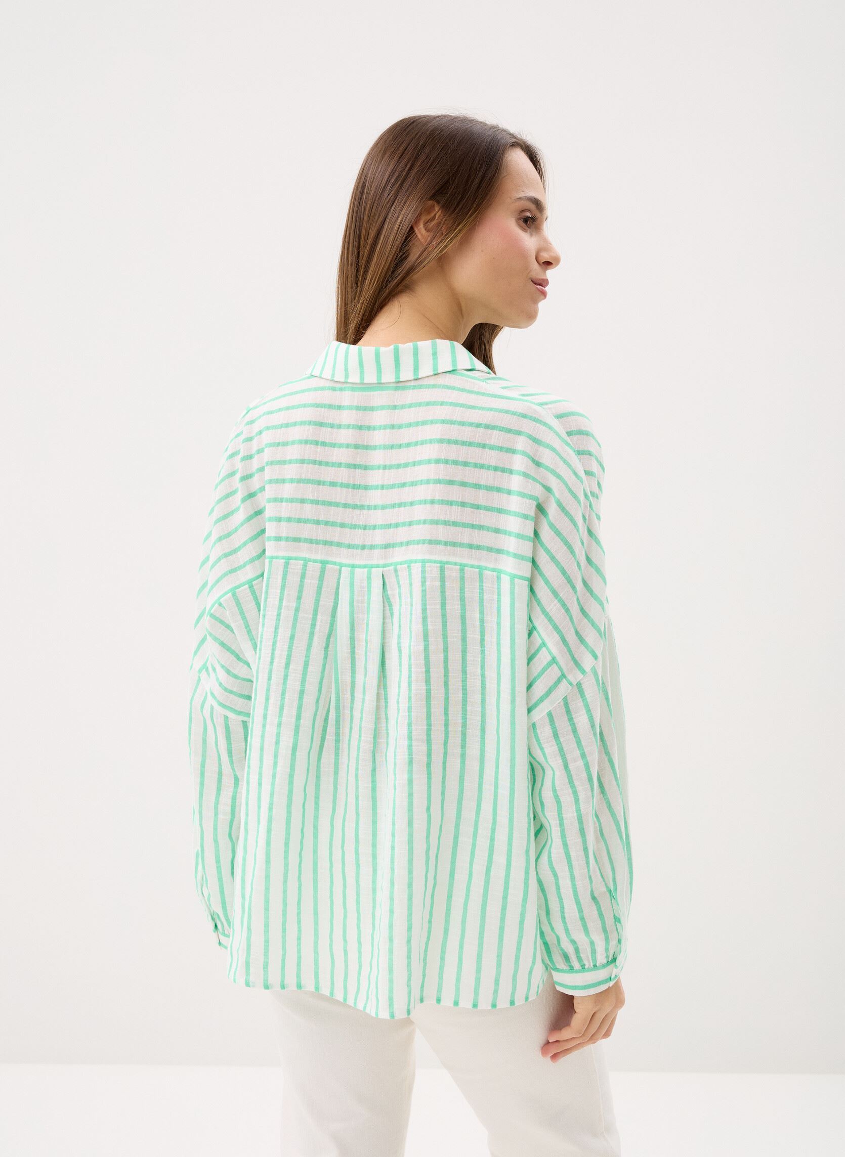 Chemises manches longues CHEBICO femme vert MADE BY Chemises manches longues CHEBICO femme vert IMP_TRANSAT VERT_ECRU