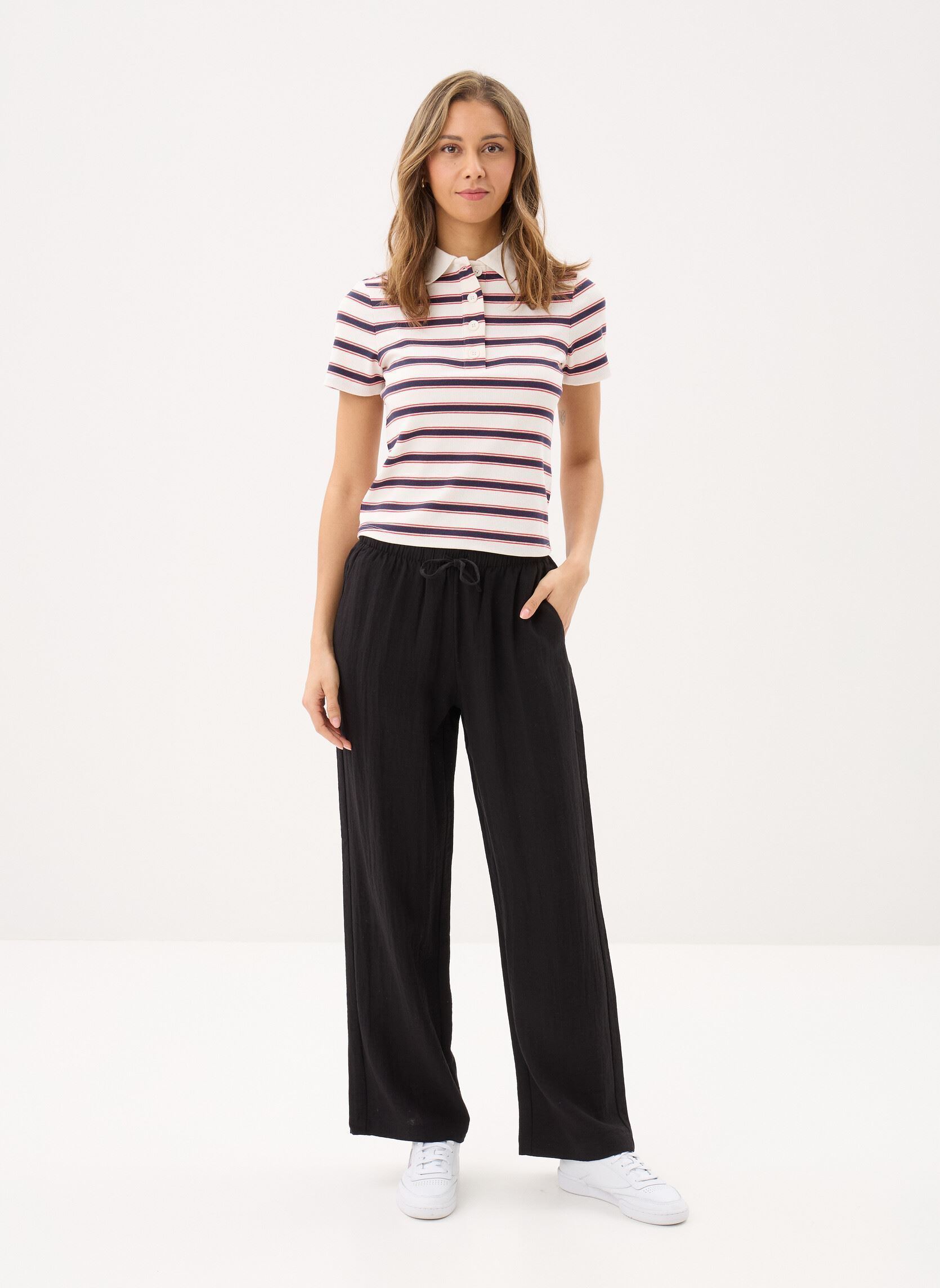 Wijde broeken PANTALON - FLUIDE dames zwart MADE BY Wijde broeken PANTALON - FLUIDE dames zwart Jet black