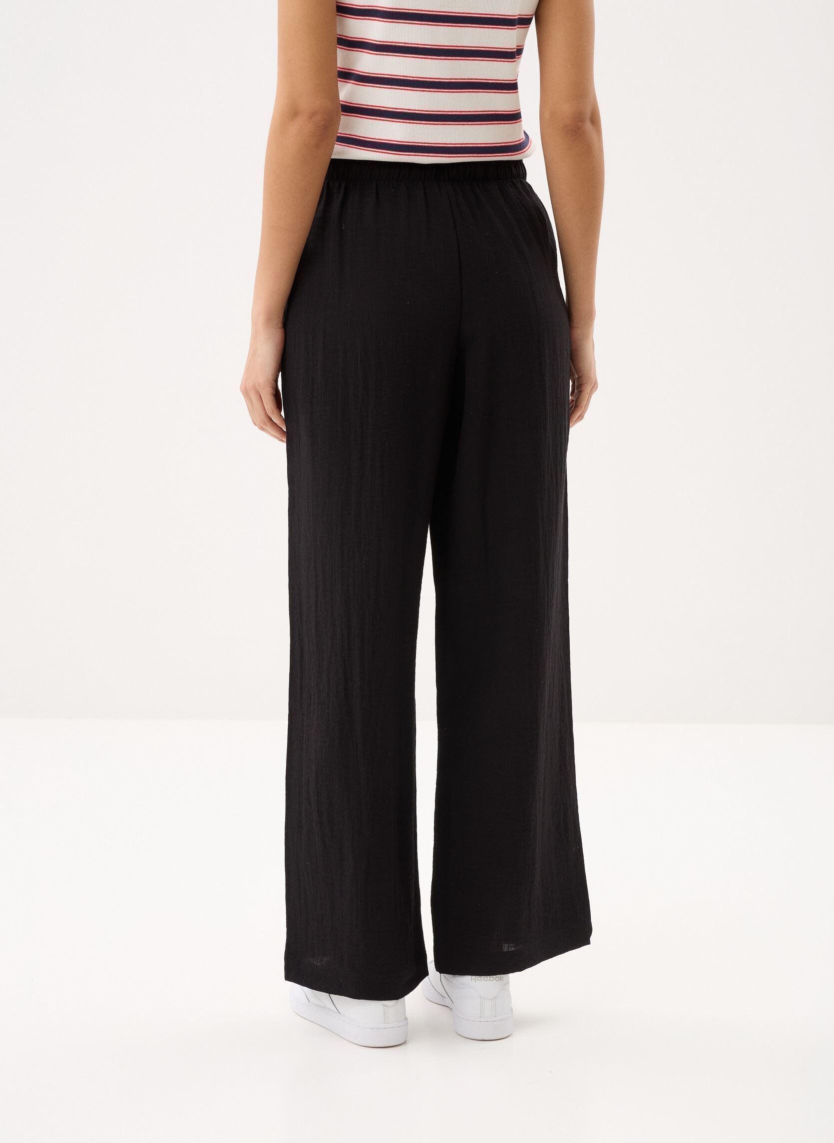 Wijde broeken PANTALON - FLUIDE dames zwart MADE BY Wijde broeken PANTALON - FLUIDE dames zwart Jet black