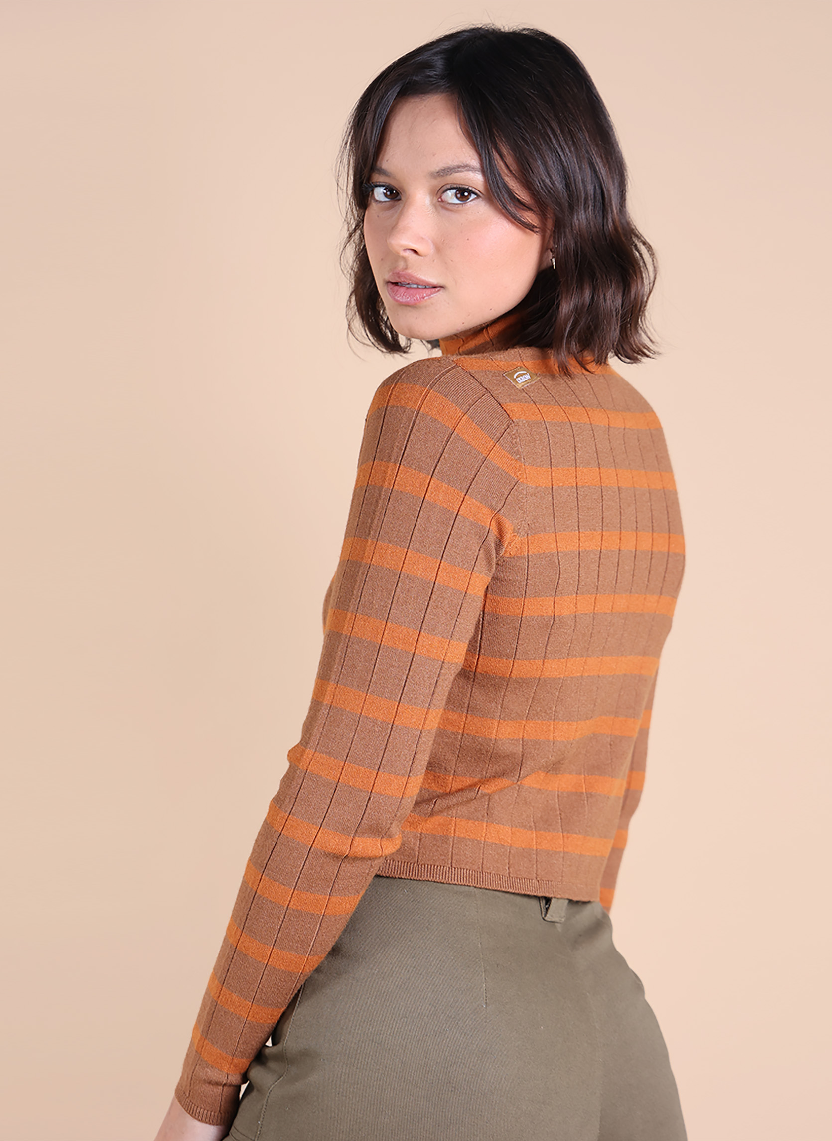 Oxbow Pulls Pull col roulé moulant DUNE femme marron | Sarenza France