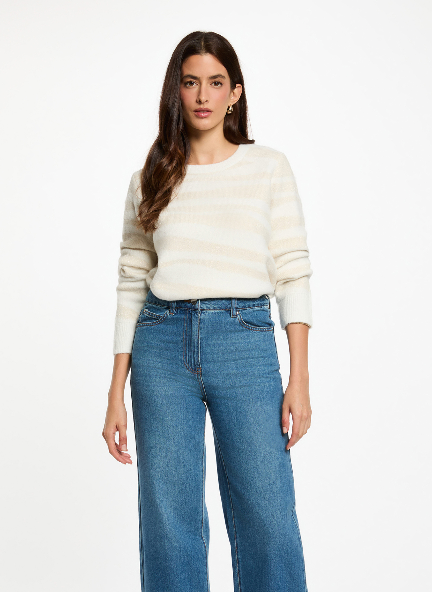 Pulls 252-MTIGRA femme beige Morgan Pulls 252-MTIGRA femme beige Beige