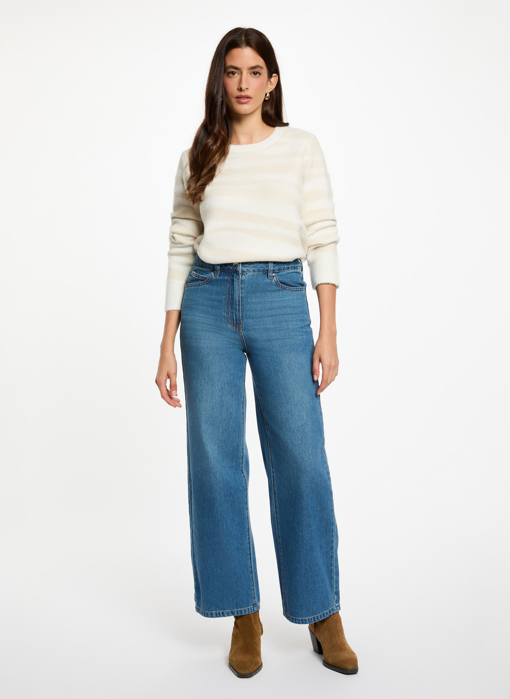Pulls 252-MTIGRA femme beige Morgan Pulls 252-MTIGRA femme beige Beige