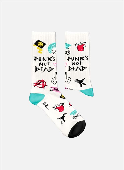 Sock Affairs Chaussettes Chaussettes Sport Sock Affairs Rock Punk's Not Dead femme blanc