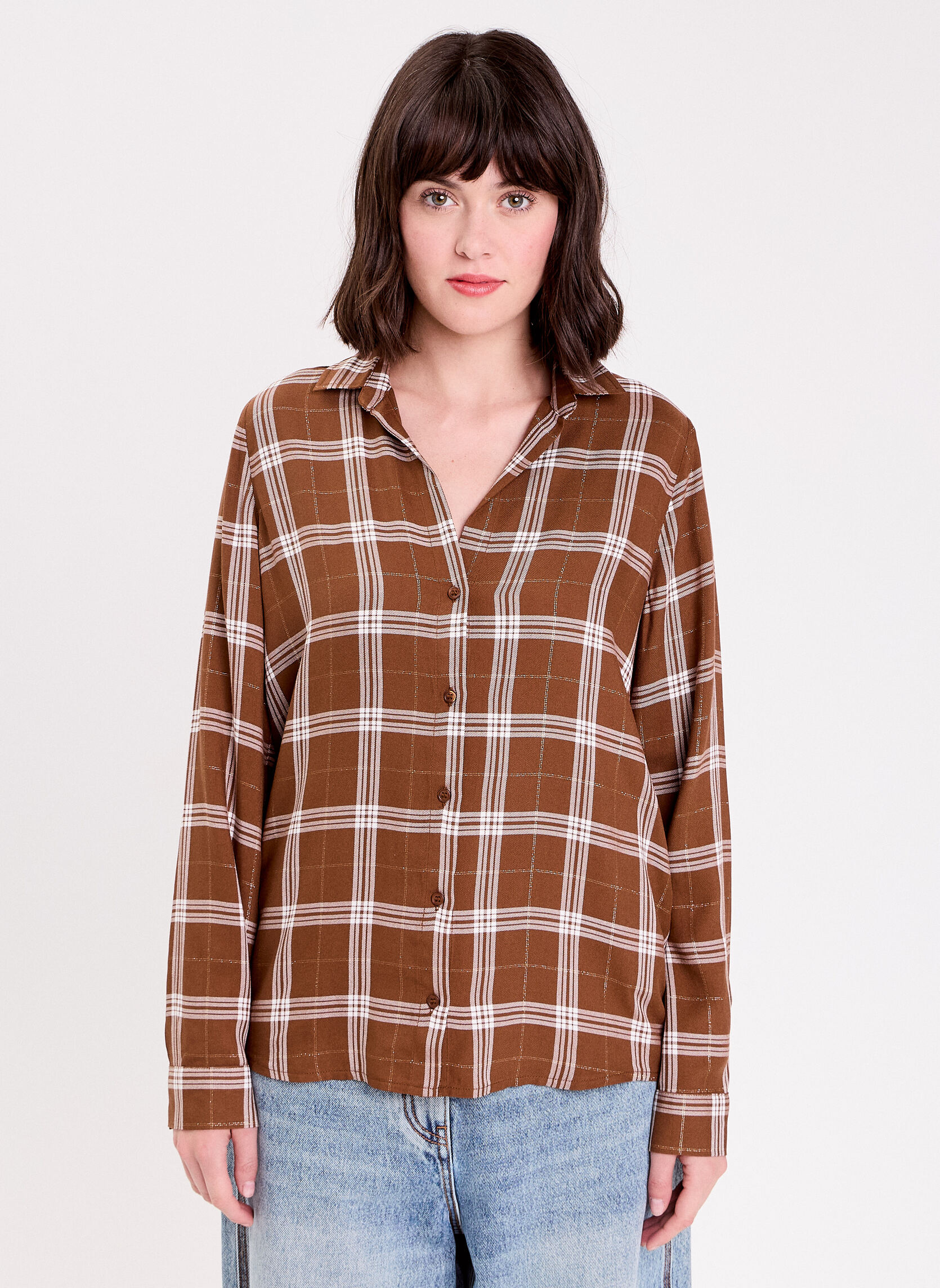 Chemise D’équitation Femme Noble Outfitters – Marron/gris – Manches Longues