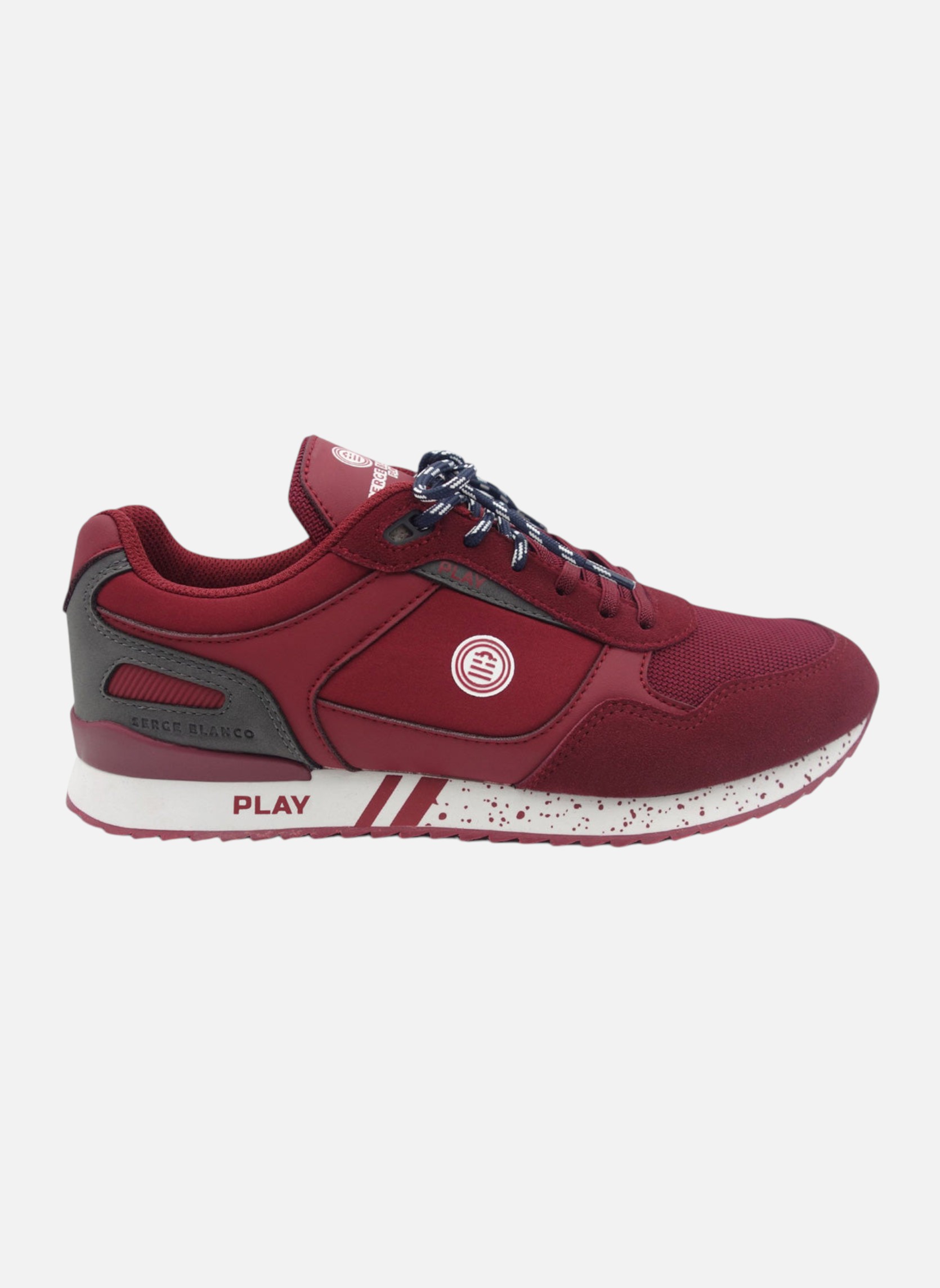 Serge Blanco Baskets Sneaker Chamonix Play rouge bordeaux homme ...