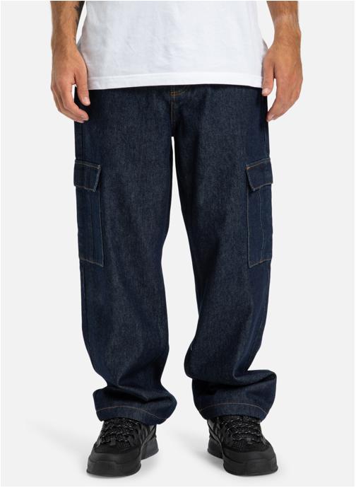 DC Shoes Pantalons droits Worker Baggy Denim Cargo Rir homme bleu