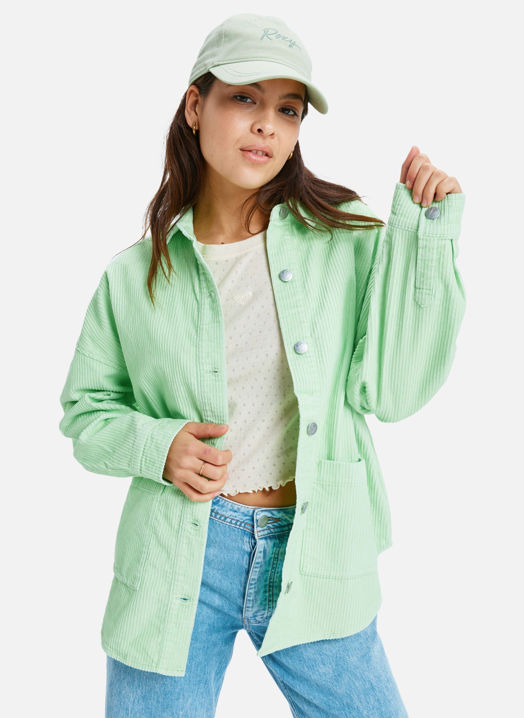 Blousons Kick Back Washed Cord femme vert Roxy Blousons Kick Back Washed Cord femme vert Vert