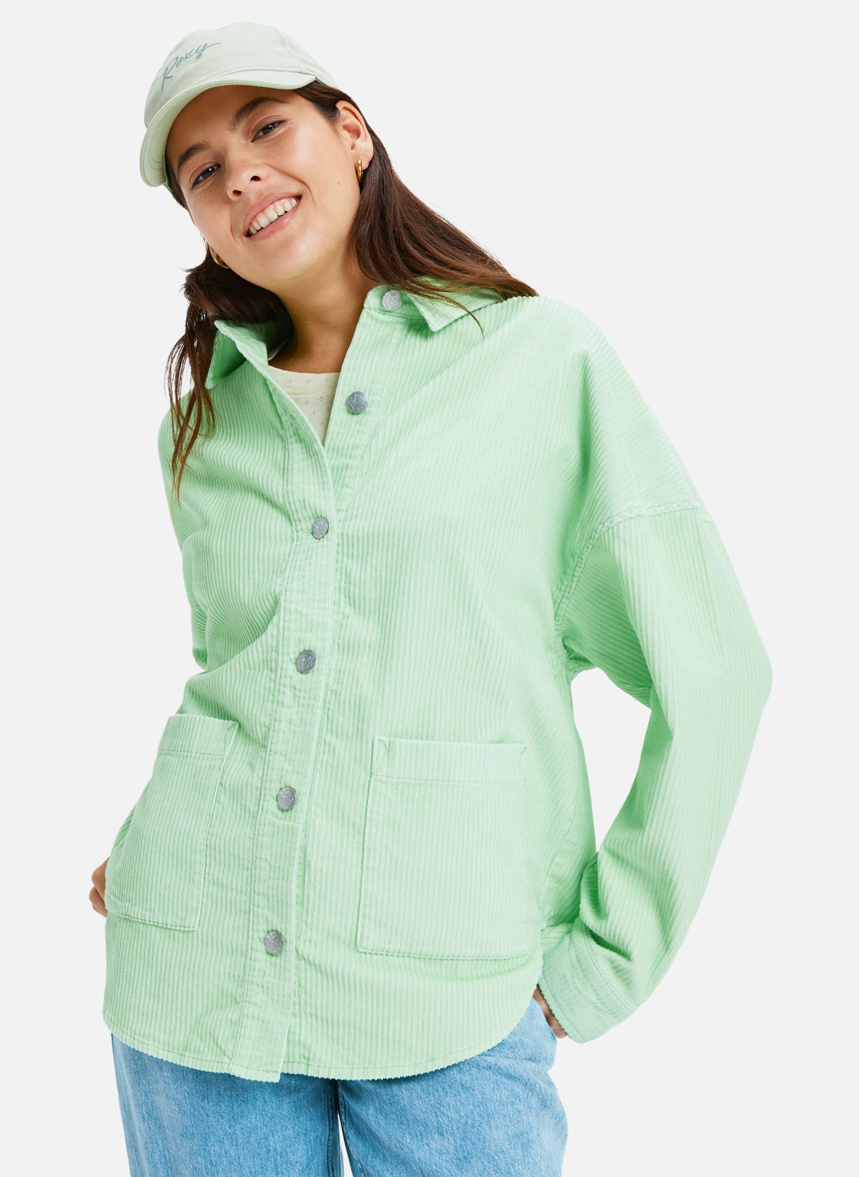 Blousons Kick Back Washed Cord femme vert Roxy Blousons Kick Back Washed Cord femme vert Vert
