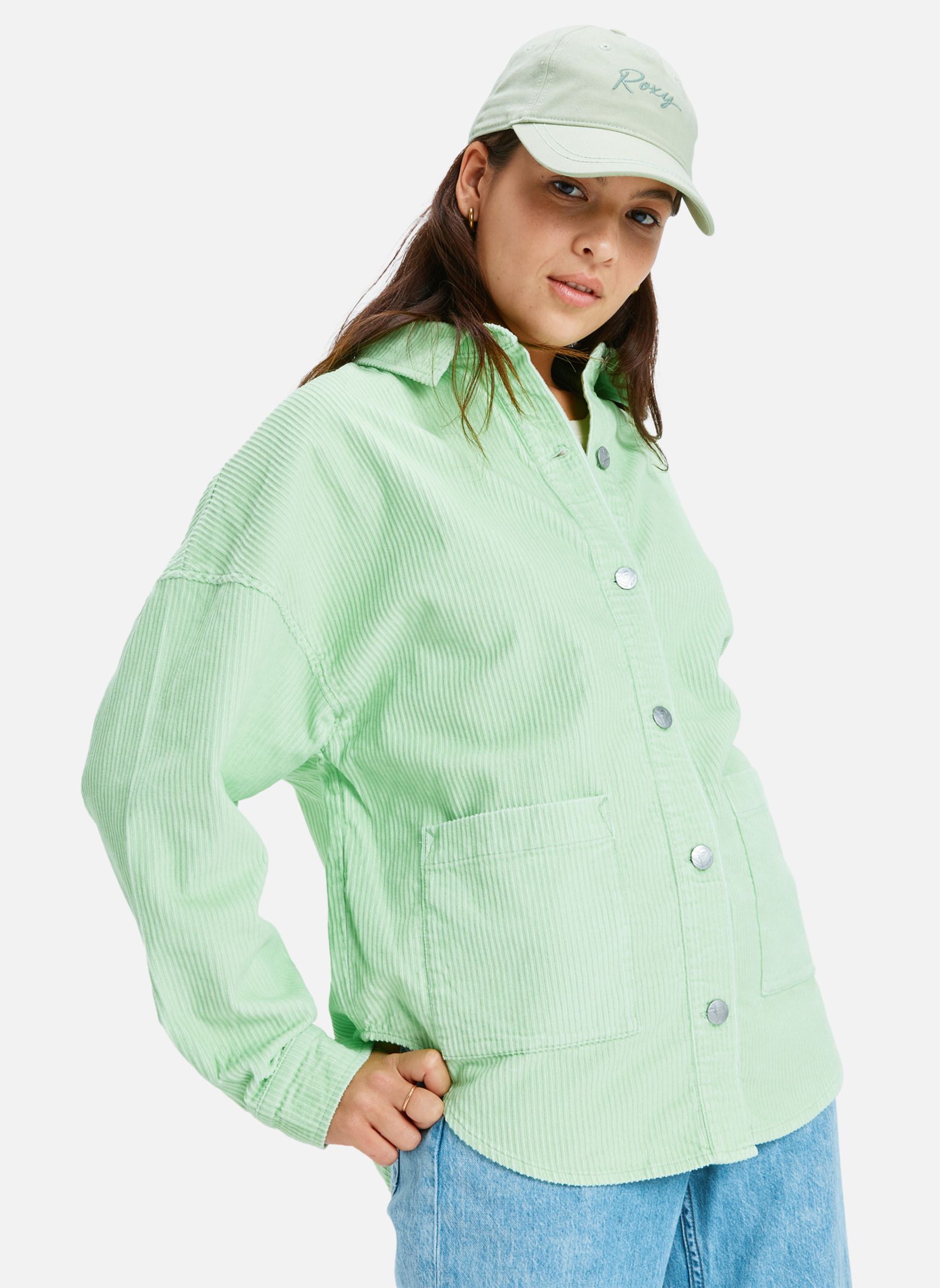 Blousons Kick Back Washed Cord femme vert Roxy Blousons Kick Back Washed Cord femme vert Vert