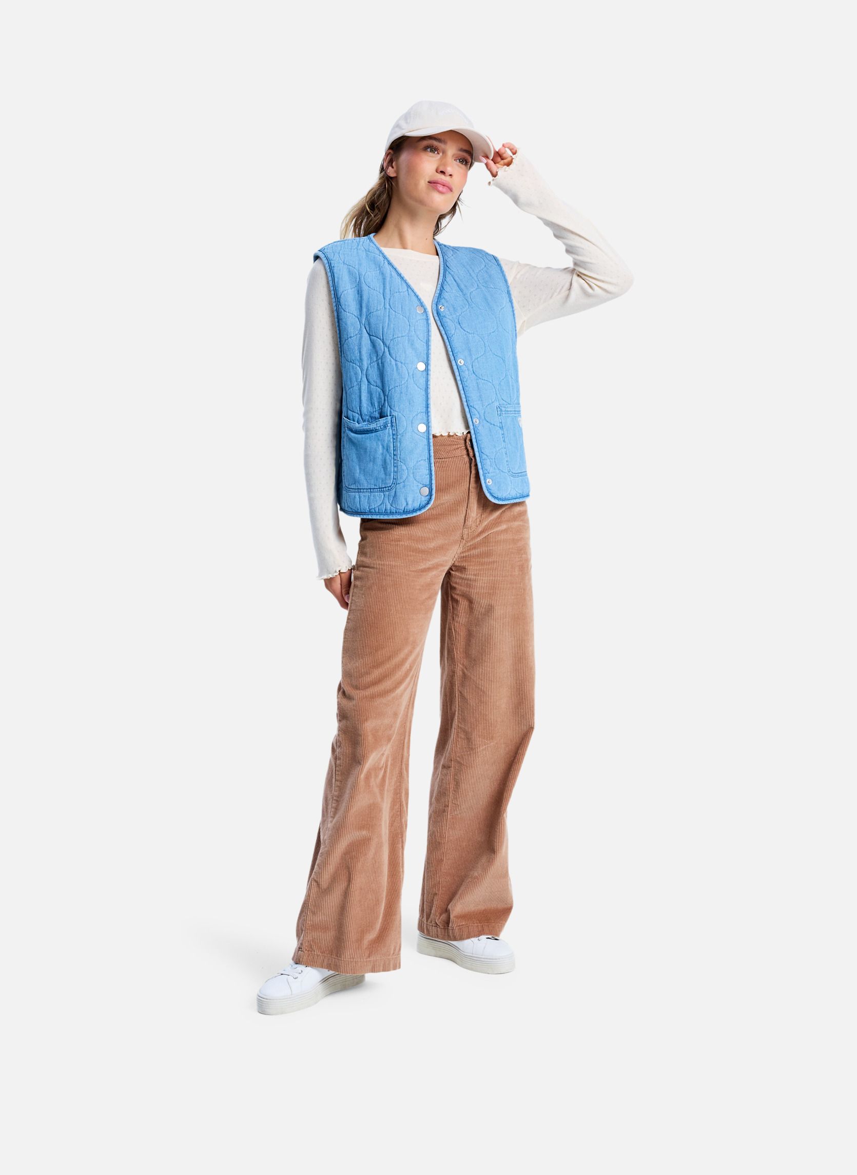 Gilet Sans Manches Dentelle Et Volants Gris - Marque Aprico - Taille 52 - Occasion Très Bon état