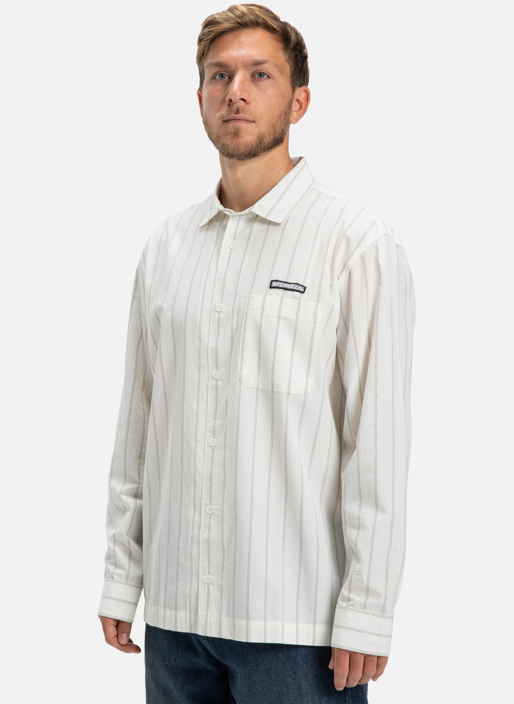 Chemises Chemise manches longues LONG LINES. homme blanc DC Shoes Chemises Chemise manches longues LONG LINES. homme blanc Blanc