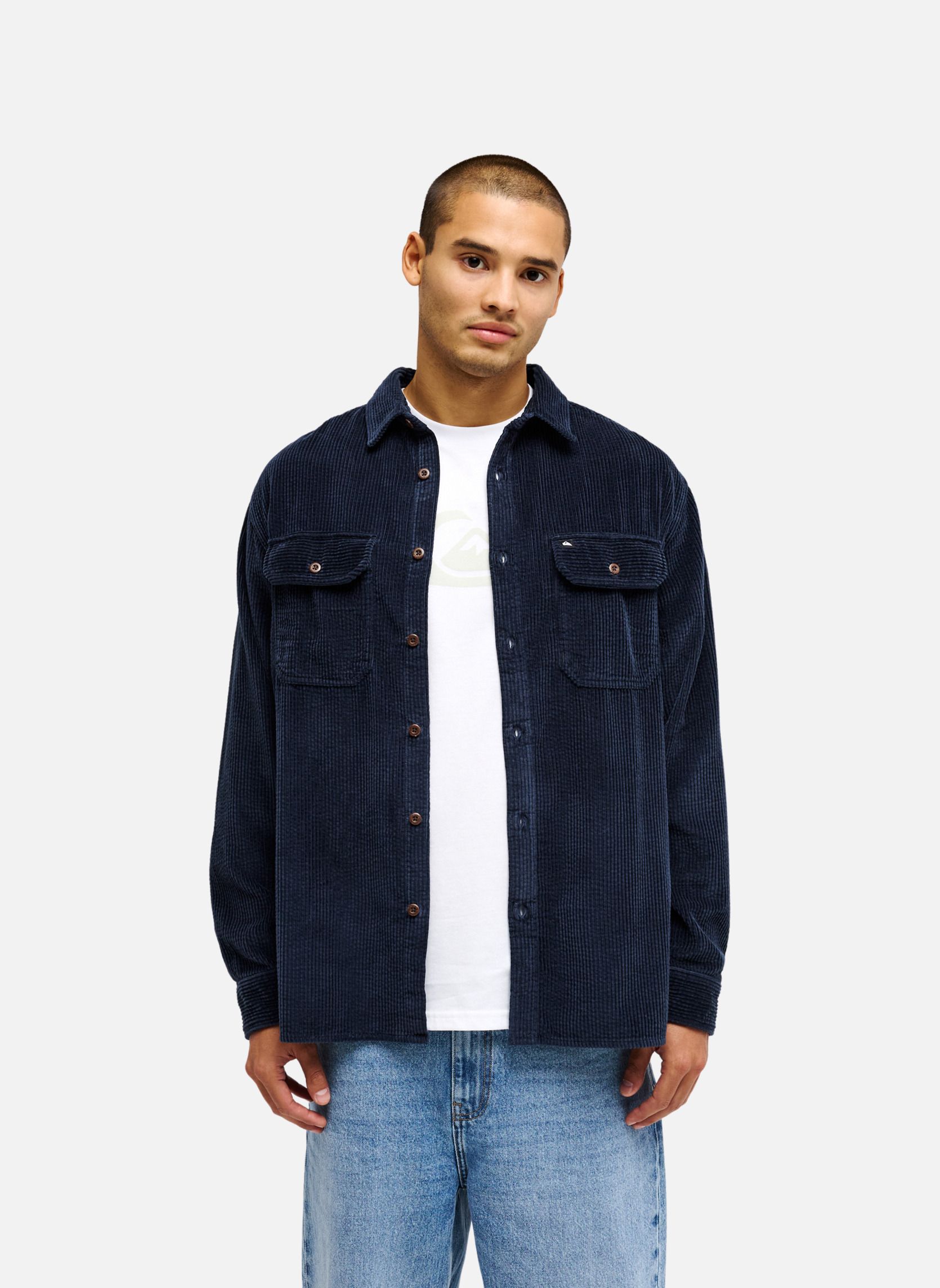 Chemises Chemise en velours côtelé VENTURE CORD homme bleu Quiksilver Chemises Chemise en velours côtelé VENTURE CORD homme bleu Bleu foncé