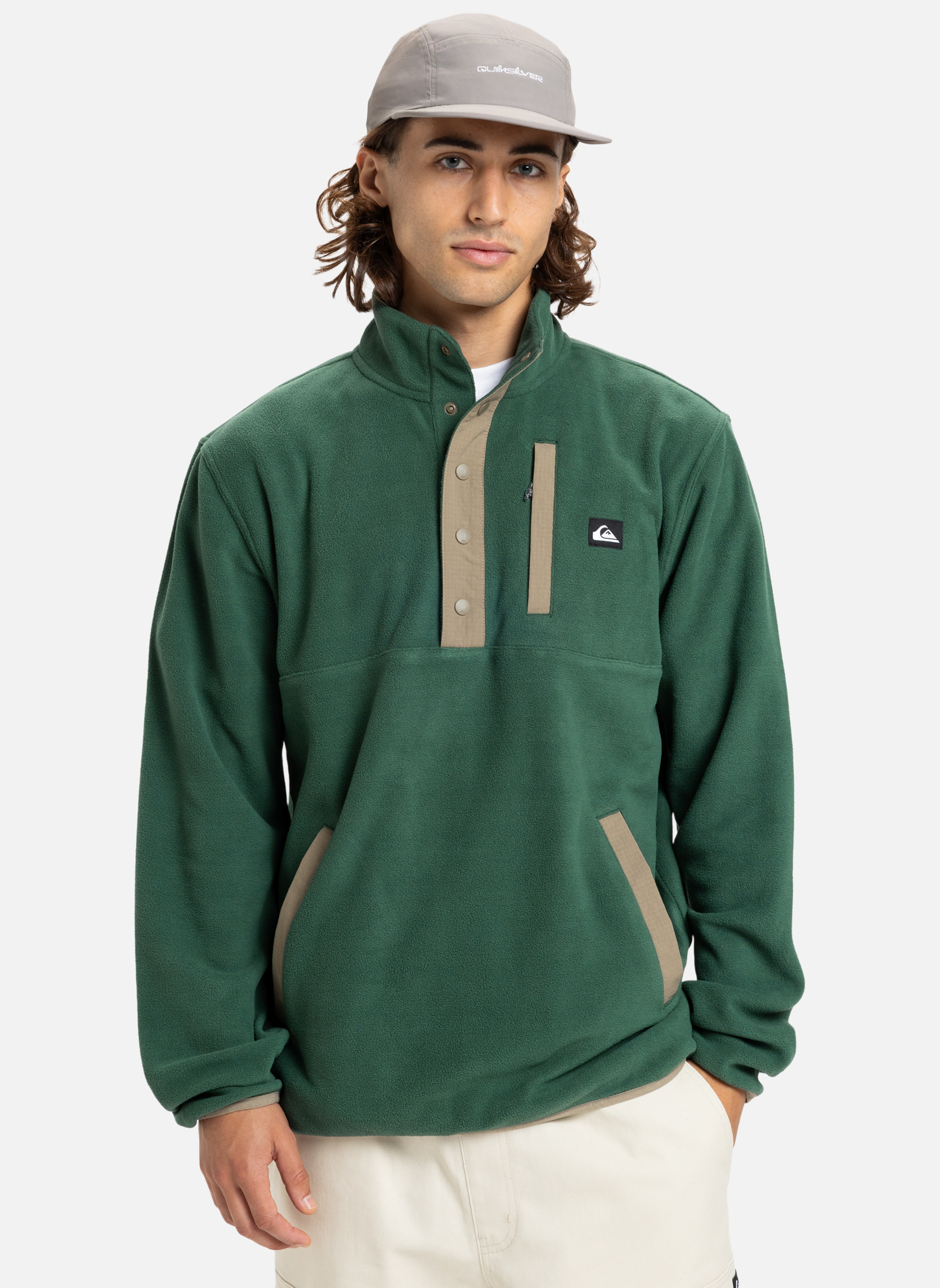 Pull polaire vintage années 90 LL fève homme XL haut 1/4 snap