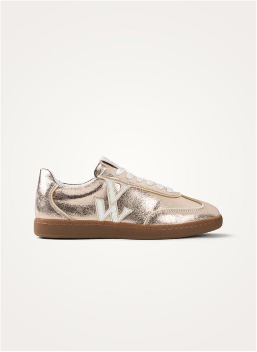 Vanessa Wu Baskets basses Sarah femme or et bronze