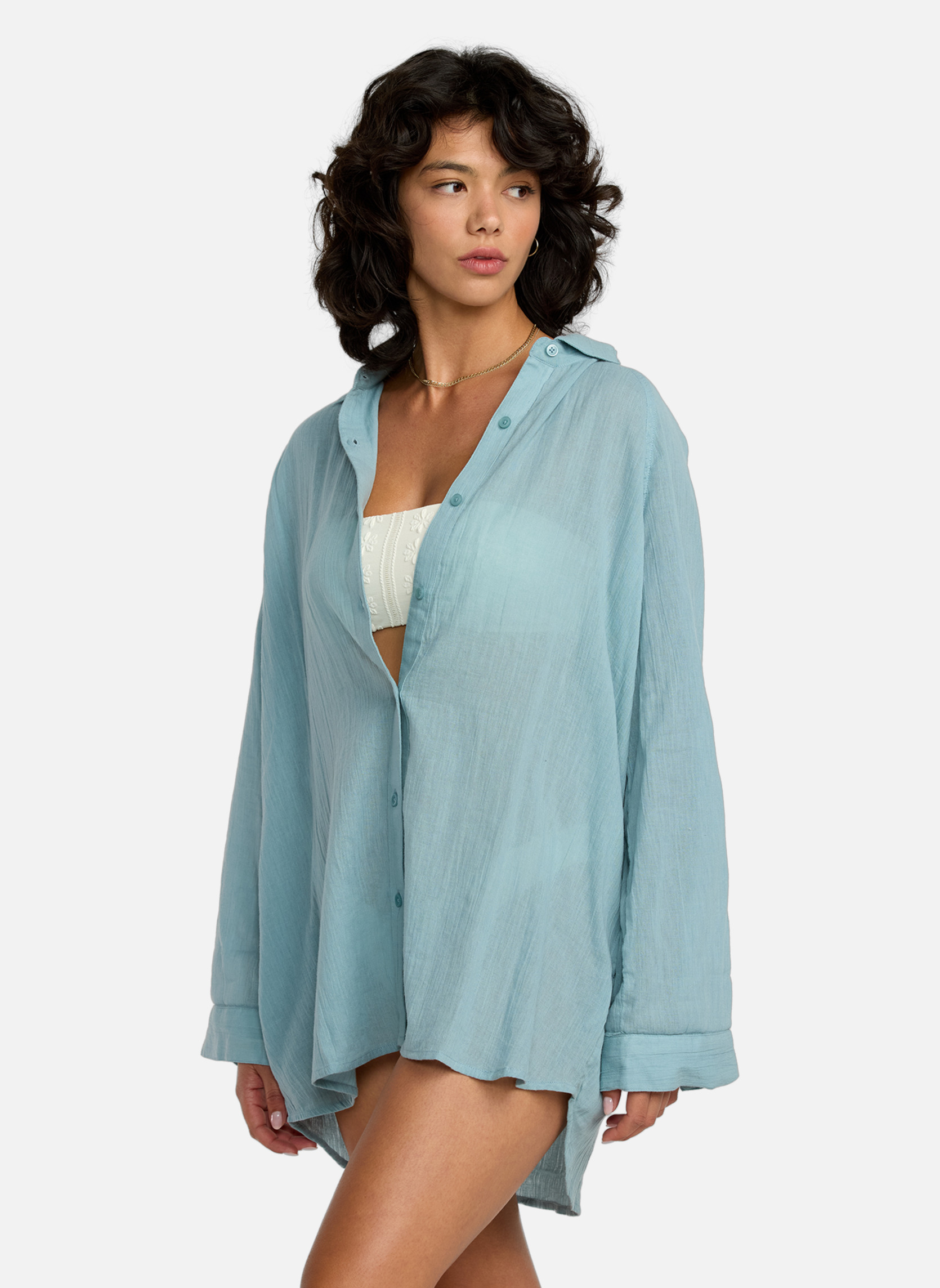 Chemises Chemise légère PROVINCE femme bleu RVCA Chemises Chemise légère PROVINCE femme bleu Bleu