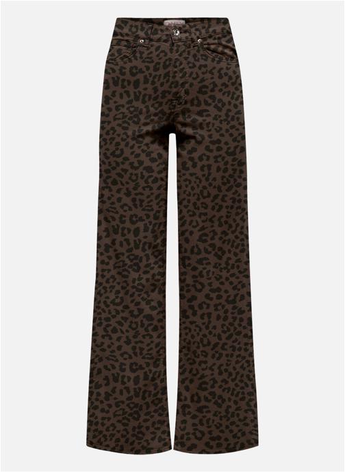 ONLY Pantalons droit Pantalon coton taille haute bootcut - 15355777 femme marron