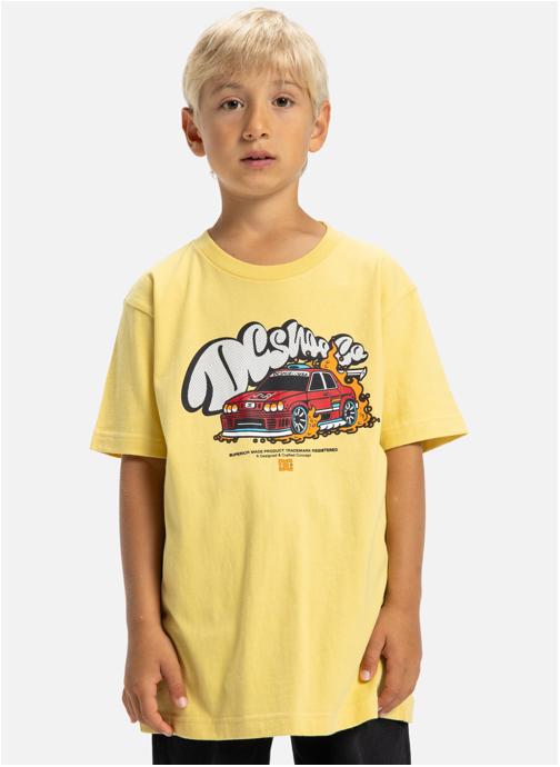 DC Shoes Tee-shirts Tire Fire garçon jaune