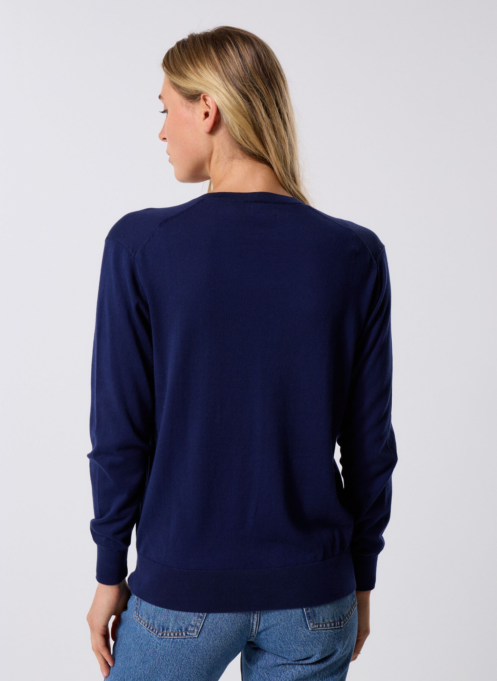 Pullover Pull col en V en coton damen blau Polo Ralph Lauren Pullover Pull col en V en coton damen blau BRIGHT NAVY