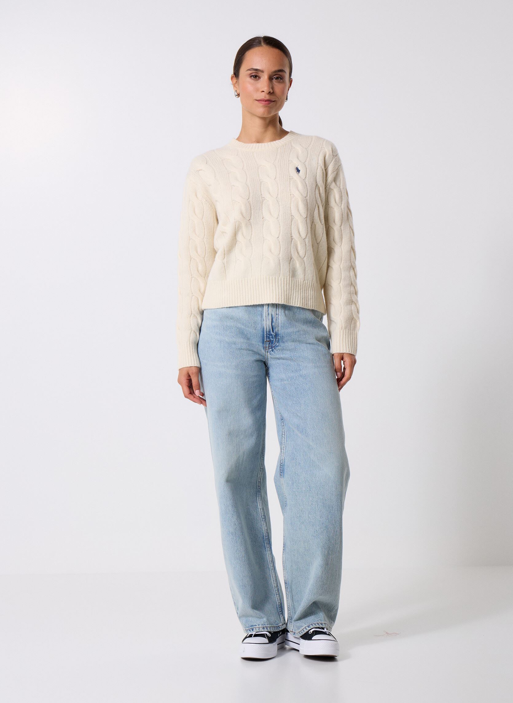 Pullover Cable-Knit Wool-Cashmere Sweater damen weiß Polo Ralph Lauren Pullover Cable-Knit Wool-Cashmere Sweater damen weiß AUTHENTIC CREAM