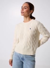 Pullover Cable-Knit Wool-Cashmere Sweater damen weiß