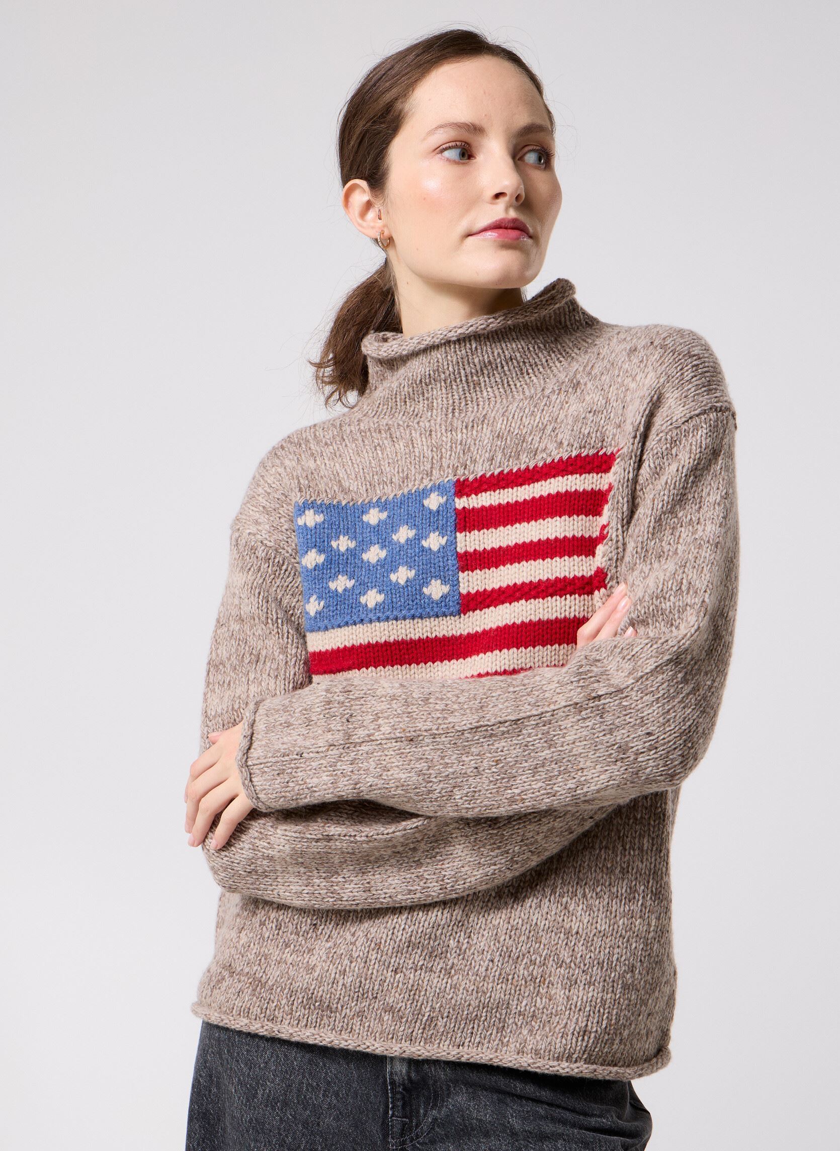 Vêtements Polo Ralph Lauren Pull col roulé drapeau en laine mélangée pour