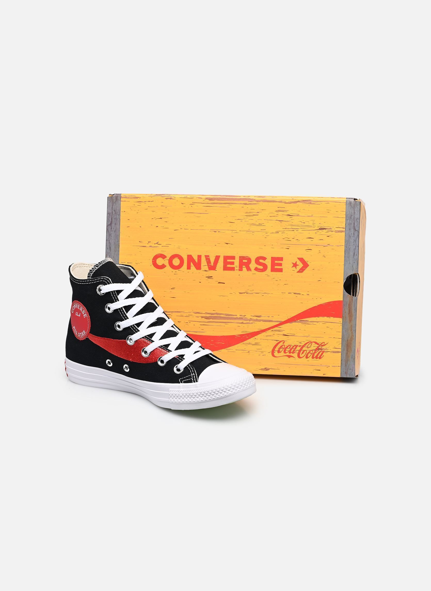 Leinen-Sneaker Chuck Taylor All Star Coca Cola Hi schwarz Converse Leinen-Sneaker Chuck Taylor All Star Coca Cola Hi schwarz BLACK/RACING RED/WHITE