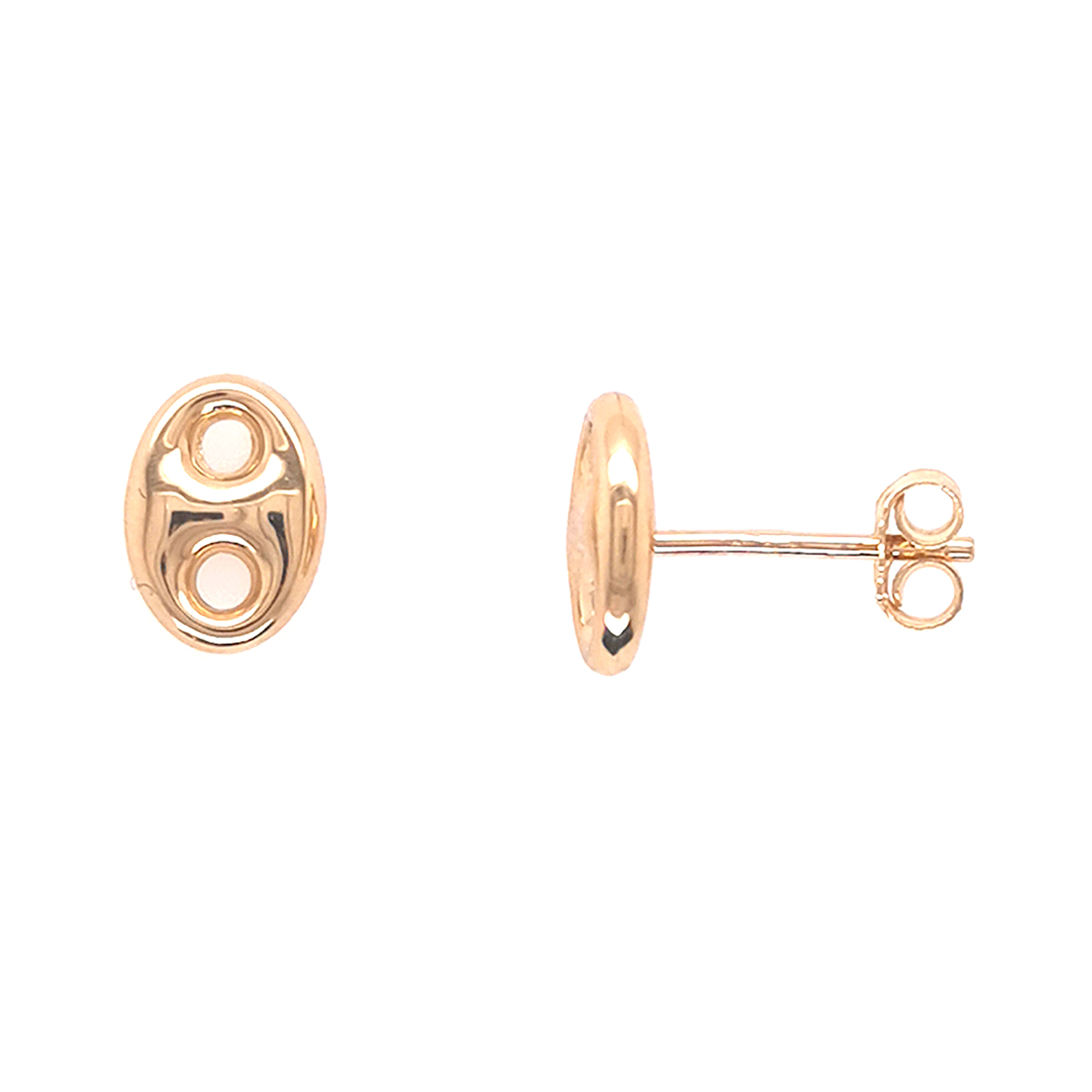Boucles D'oreilles Puces Collection Astre & Lune Plaqué or 18 Carats 750/1000
