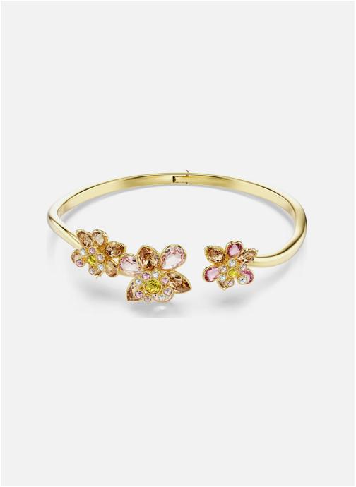 Bracelet Jonc Glamour Fleuri Multicolore En Alliage – 21 Cm, Largeur 10 Mm