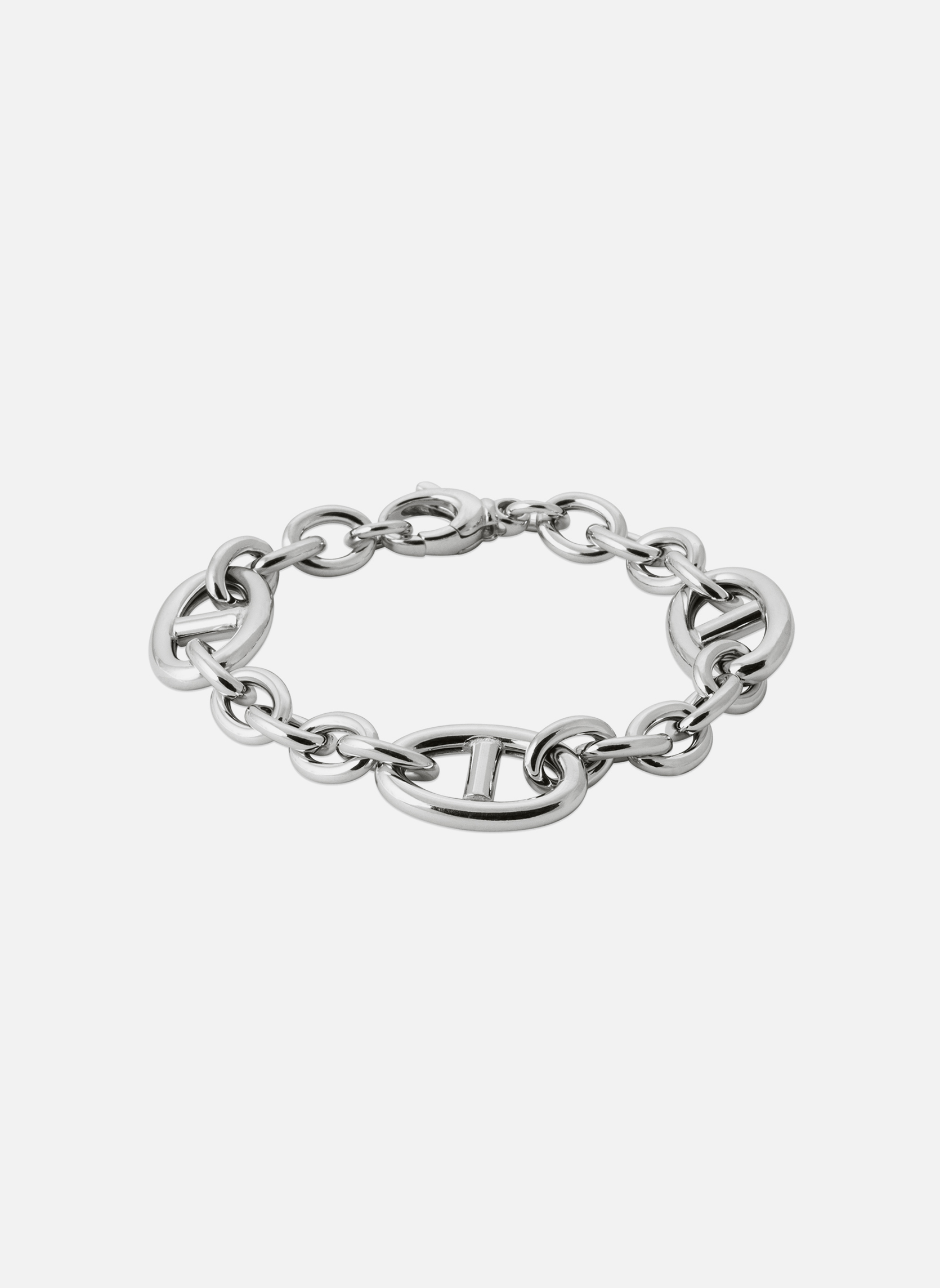 Bracelet souple mono-motif en Argent avec oxyde de zirconium vert
