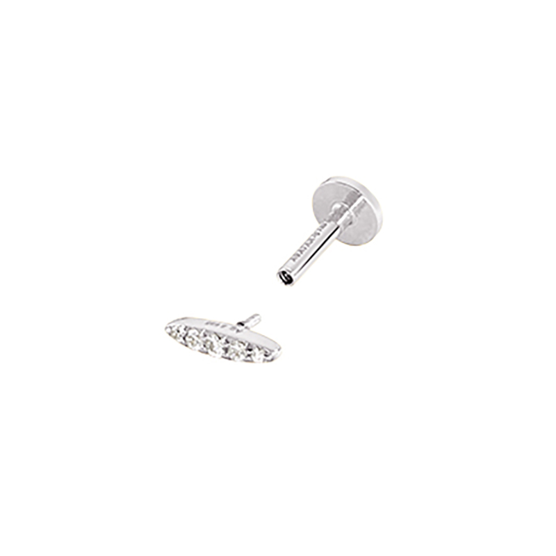 Piercing Tragus / Hélix Anodisé Boule Effet Brillant Argenté