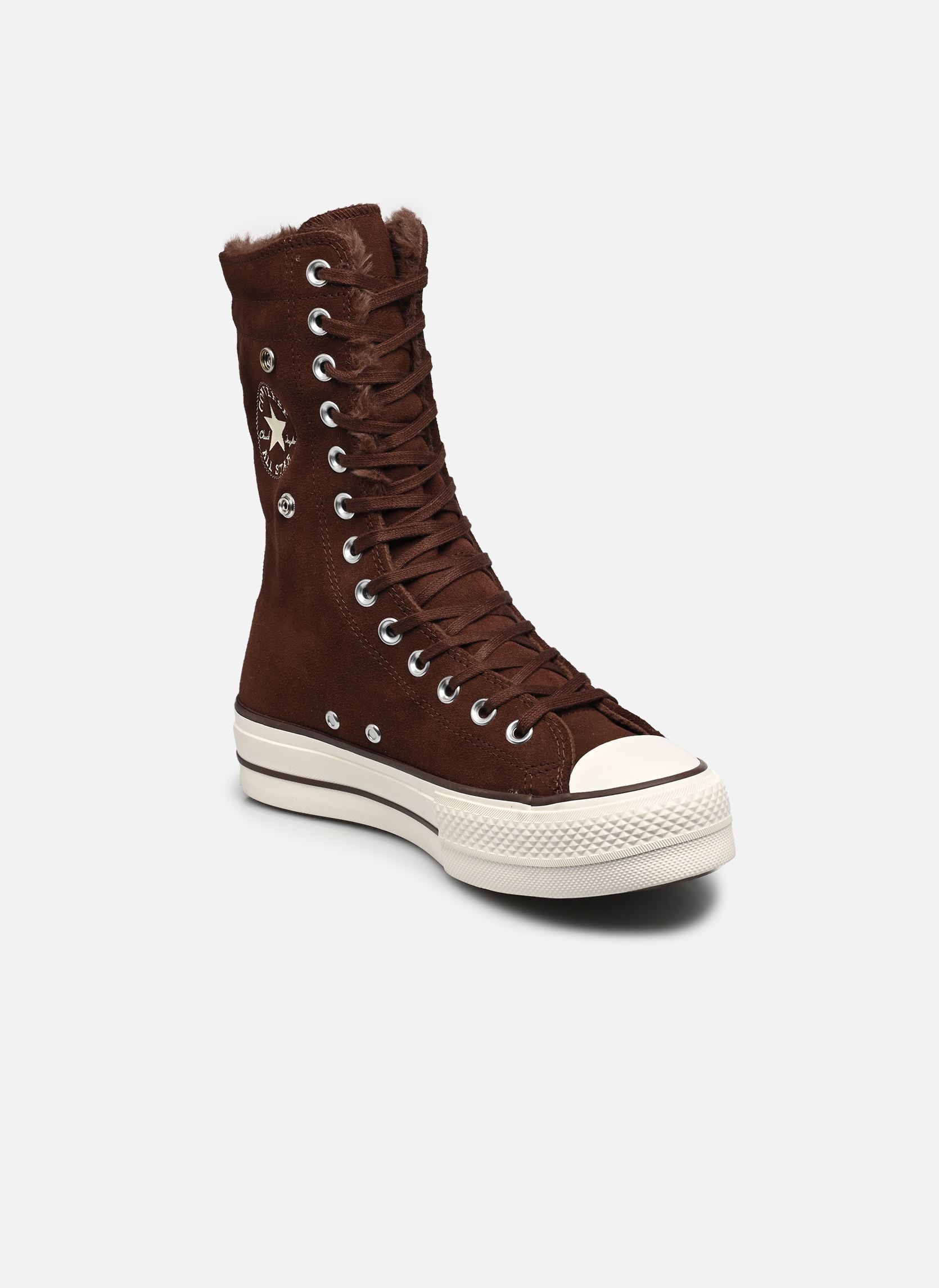 Baskets montantes Chuck Taylor All Star Fold-Over Lift Pla femme marron Converse Baskets montantes Chuck Taylor All Star Fold-Over Lift Pla femme marron TOTALLY FUDGED