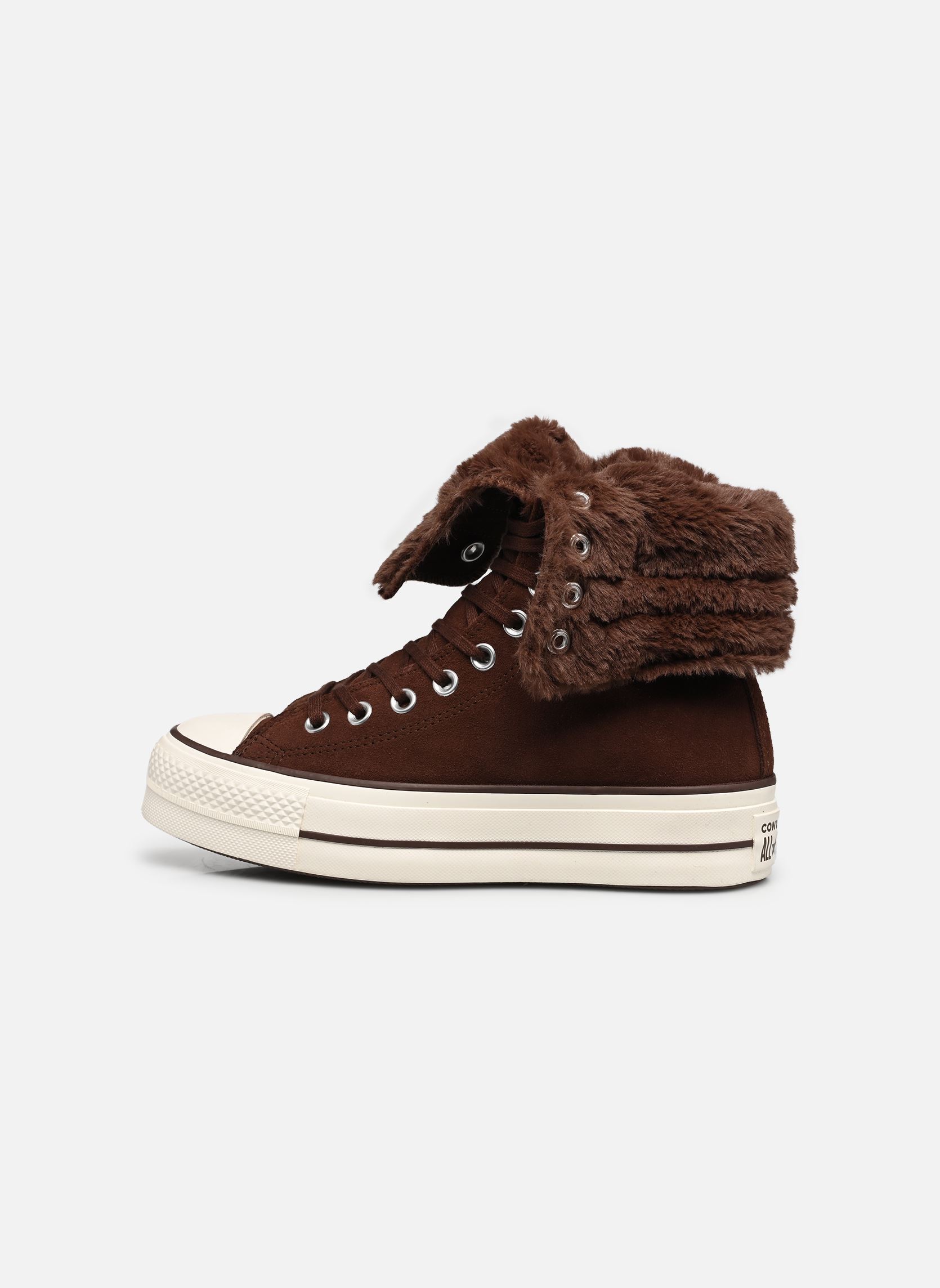 Baskets montantes Chuck Taylor All Star Fold-Over Lift Pla femme marron Converse Baskets montantes Chuck Taylor All Star Fold-Over Lift Pla femme marron TOTALLY FUDGED