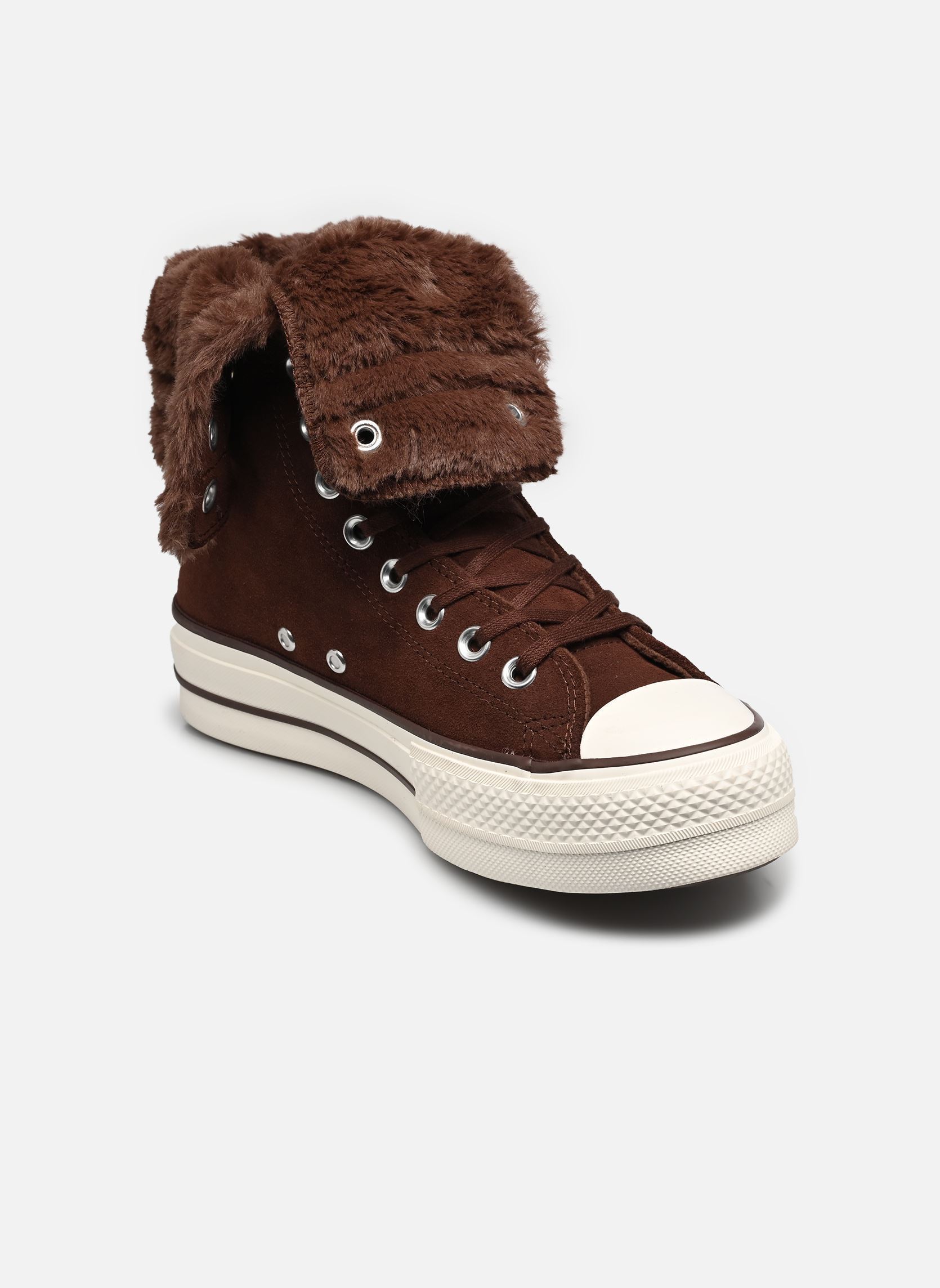 Chuck Taylor All Star Fold Over Lift Platform XHi Faux Fur - vue 5