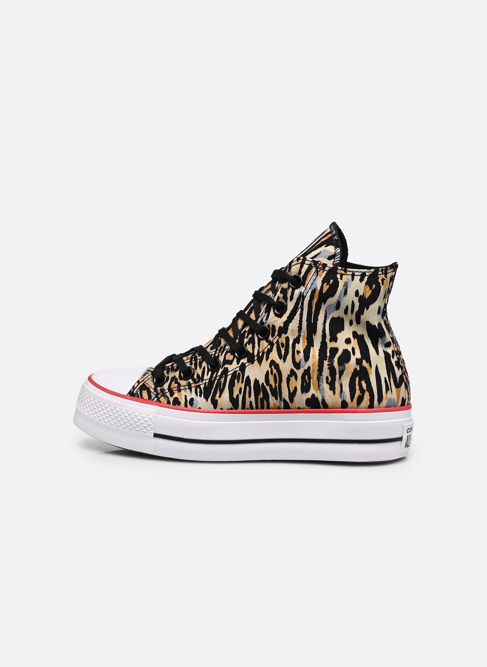 Baskets toile Chuck Taylor All Star Lift Platform Leop femme multicolore Converse Baskets toile Chuck Taylor All Star Lift Platform Leop femme multicolore BLACK/WHITE/RED