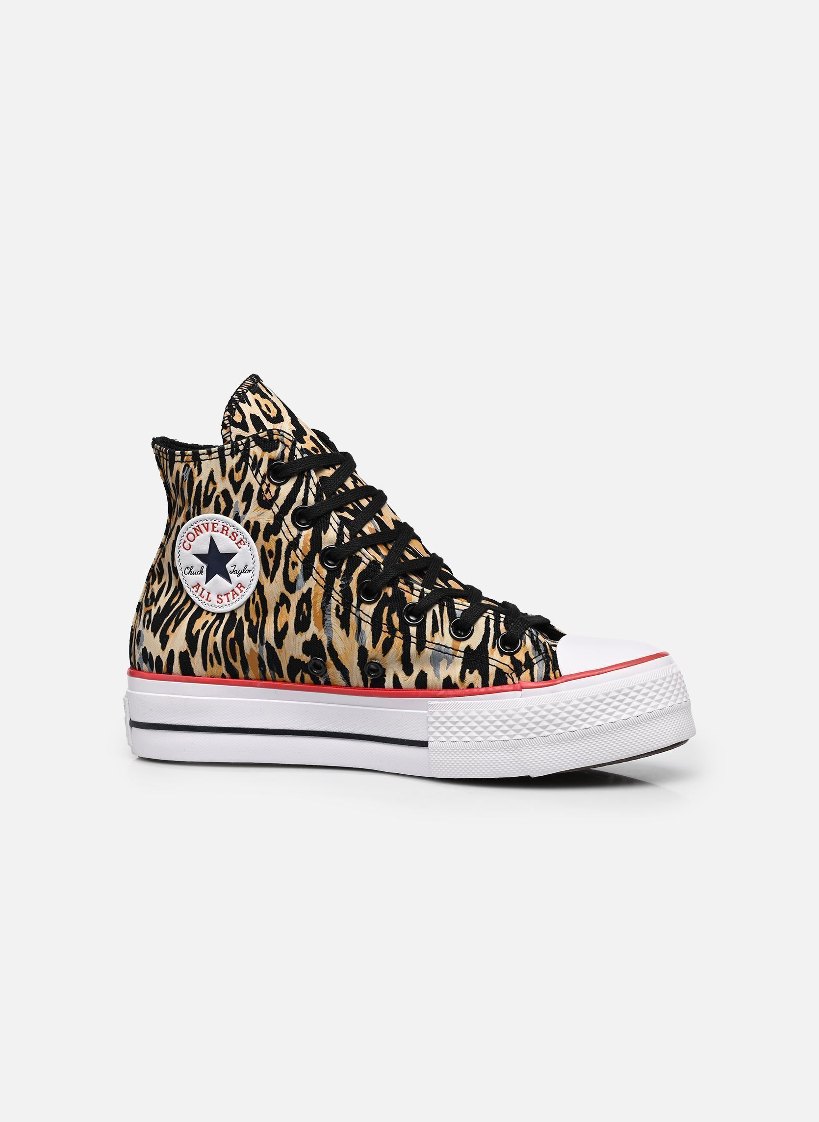 Baskets toile Chuck Taylor All Star Lift Platform Leop femme multicolore Converse Baskets toile Chuck Taylor All Star Lift Platform Leop femme multicolore BLACK/WHITE/RED