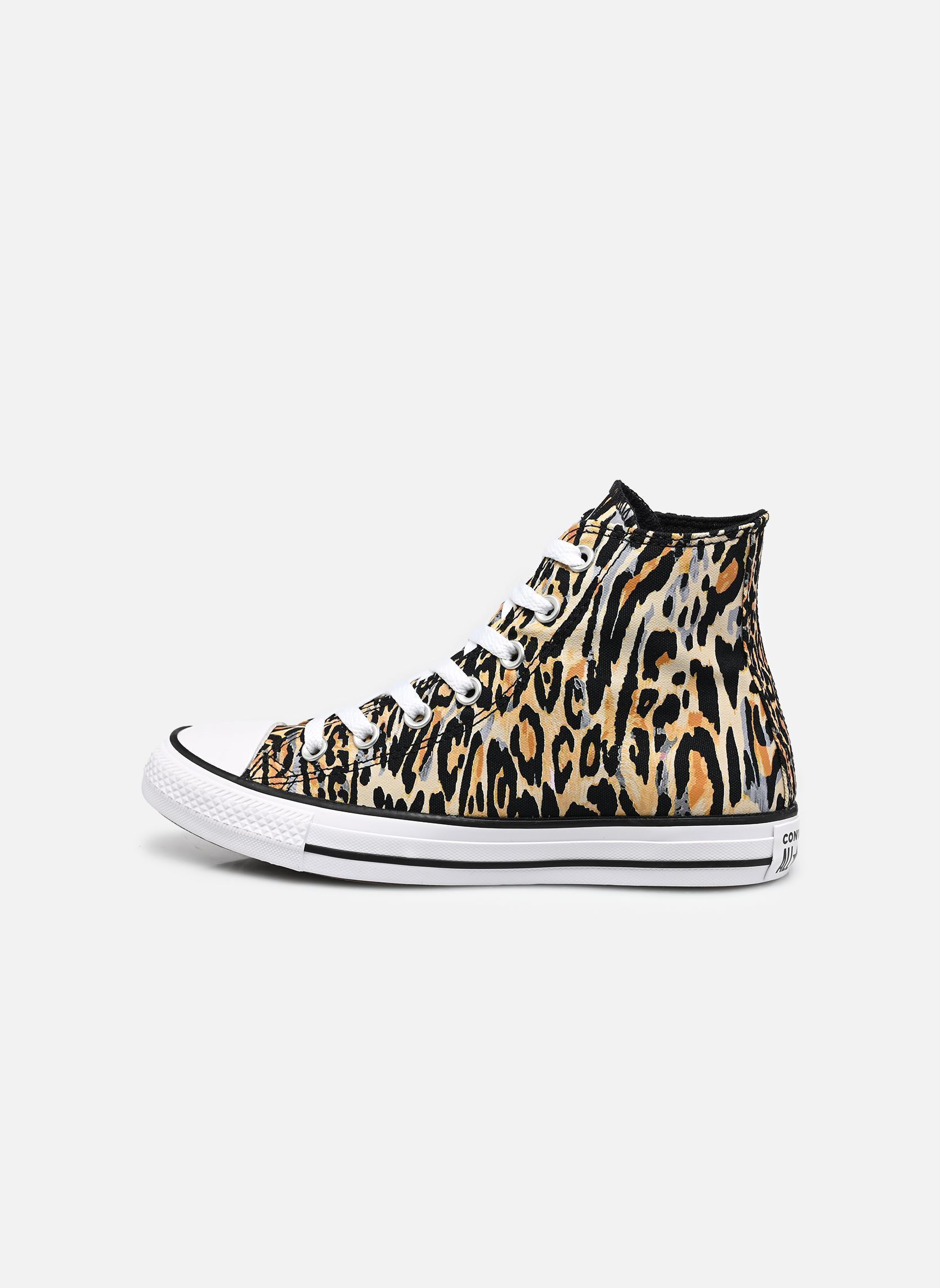 Leinen-Sneaker Chuck Taylor All Star Leopard Hi W damen mehrfarbig Converse Leinen-Sneaker Chuck Taylor All Star Leopard Hi W damen mehrfarbig BLACK/WHITE/BROWN