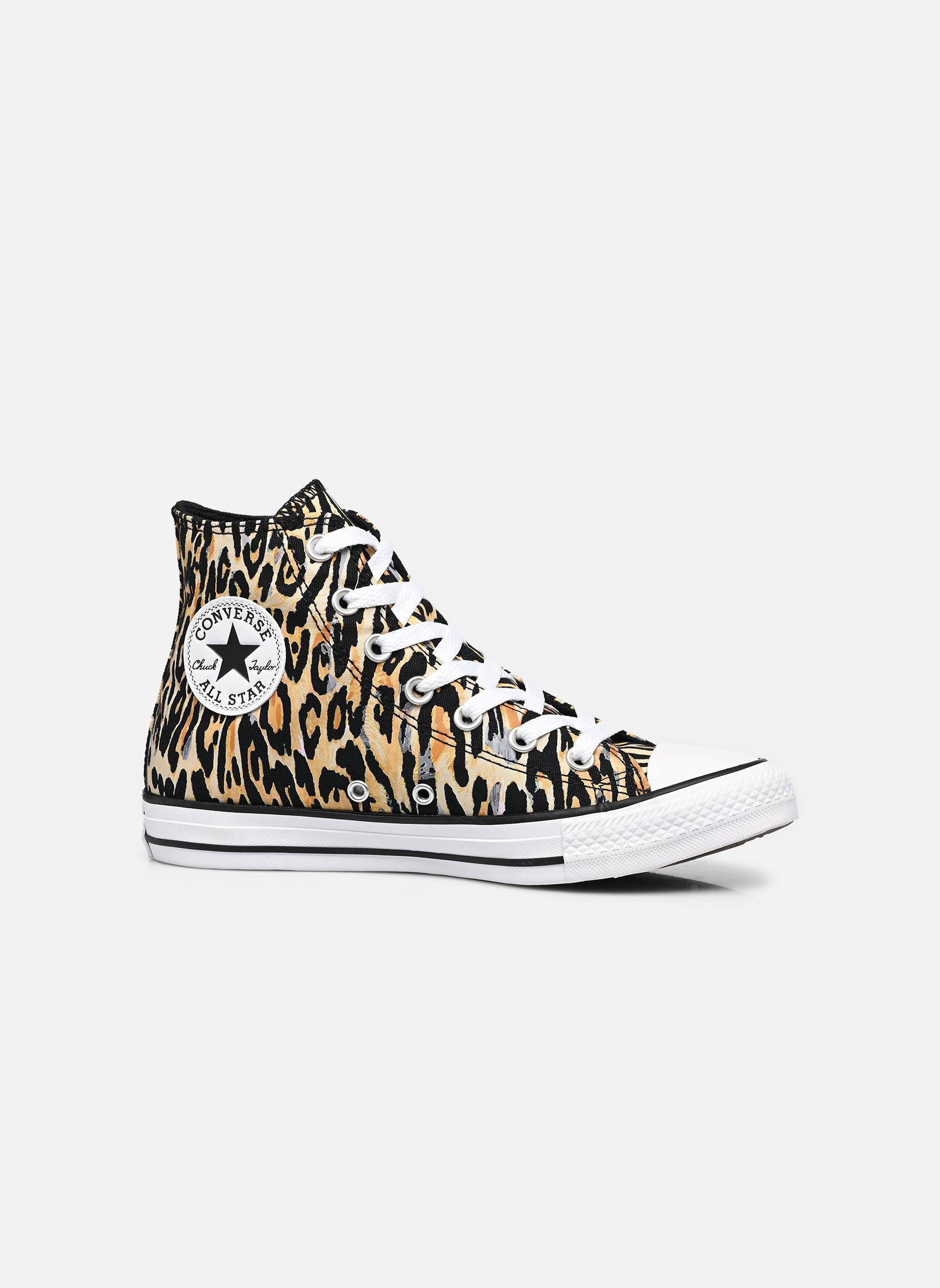 Leinen-Sneaker Chuck Taylor All Star Leopard Hi W damen mehrfarbig Converse Leinen-Sneaker Chuck Taylor All Star Leopard Hi W damen mehrfarbig BLACK/WHITE/BROWN