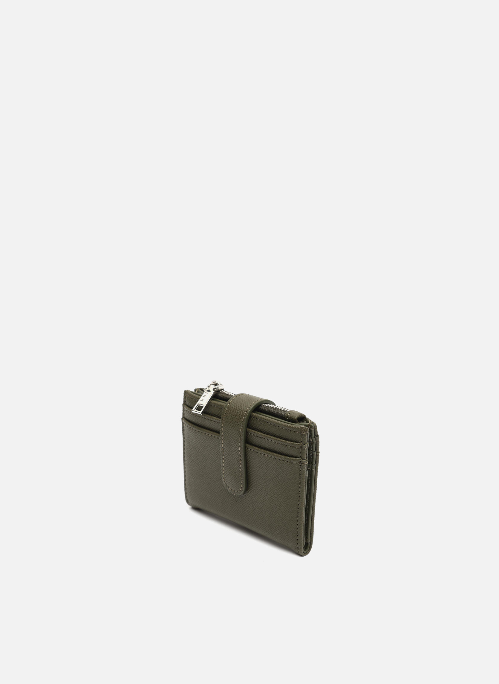 CLICKSAFE Porte-monnaie avec porte-cartes, cuir Nappa, noir/argent