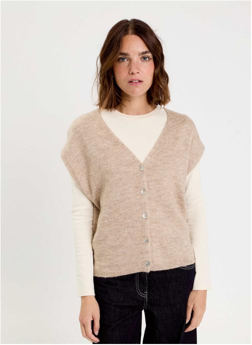 Cache Cache Gilets NOSLEEVFLASH femme beige