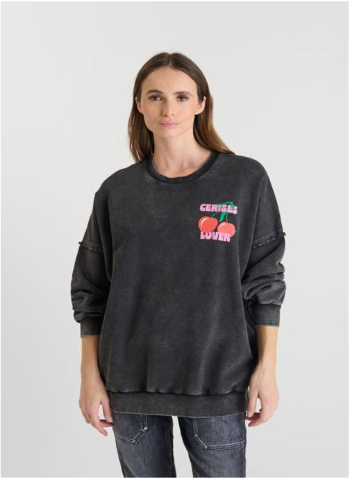 Le temps des cerises Sweats à capuche Sweat-Shirt JULES Black femme noir