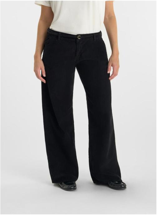 Le temps des cerises Pantalons droit Pantalon flare TAHIS Black femme noir