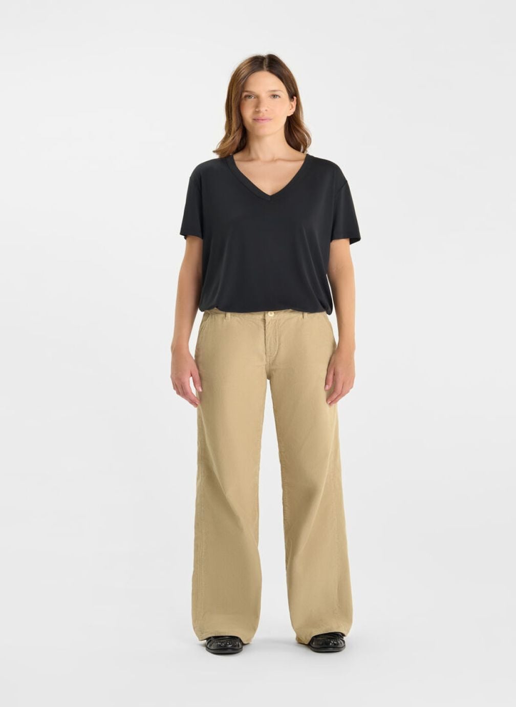 Pantalons droit Pantalon flare TAHIS Beige femme beige Le temps des cerises Pantalons droit Pantalon flare TAHIS Beige femme beige Beige