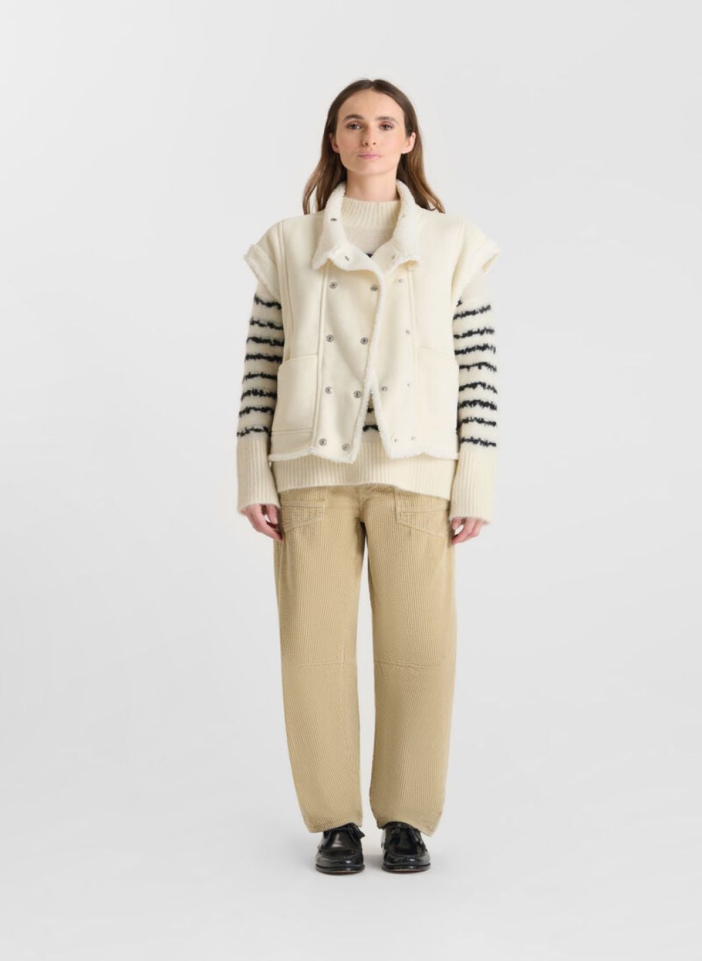 Vestes Veste sans manches FUJI White femme blanc Le temps des cerises Vestes Veste sans manches FUJI White femme blanc Blanc