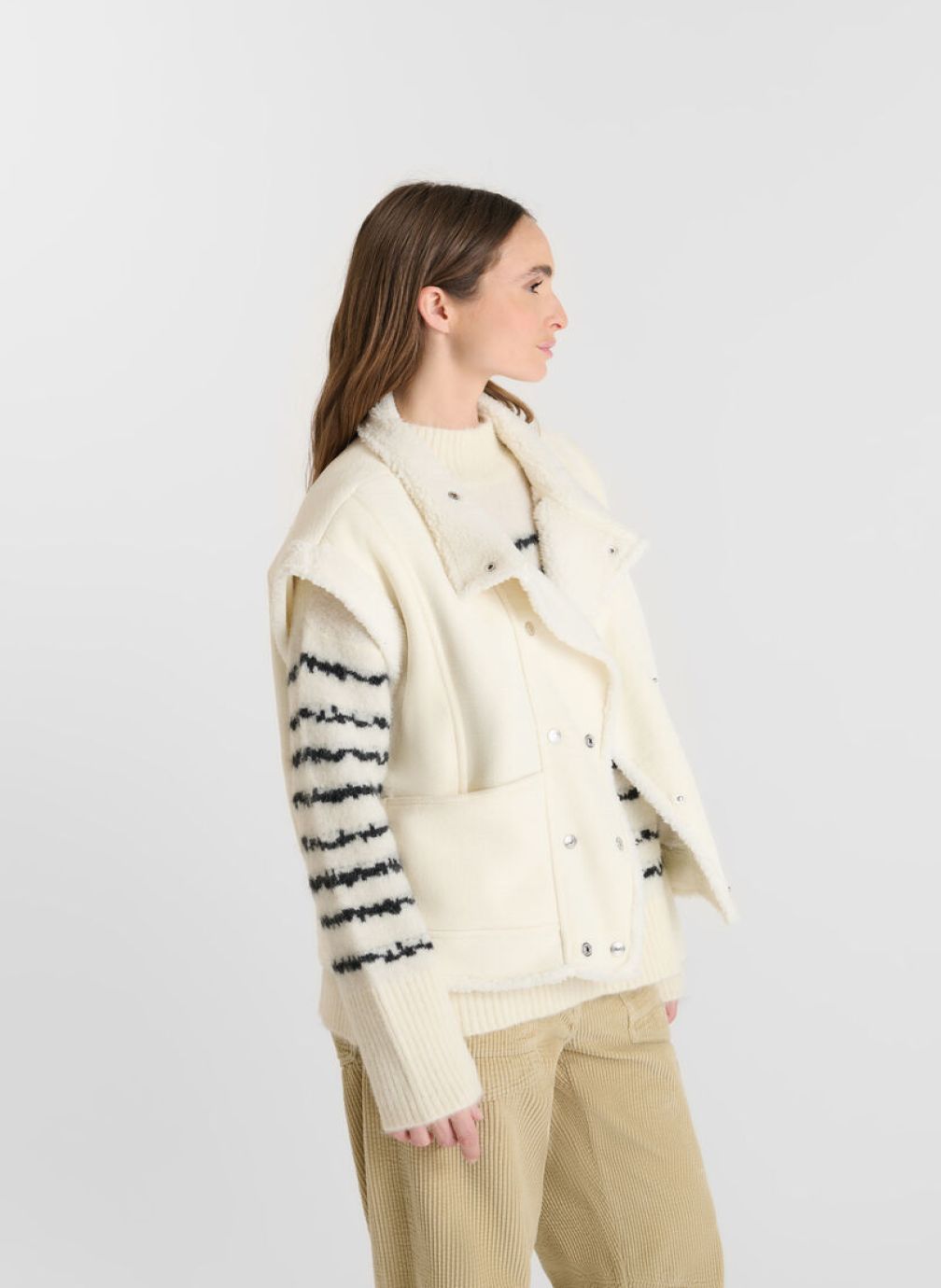 Vestes Veste sans manches FUJI White femme blanc Le temps des cerises Vestes Veste sans manches FUJI White femme blanc Blanc