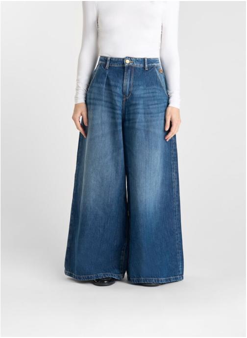 Le temps des cerises Jeans droit Jeans loose Blue femme bleu